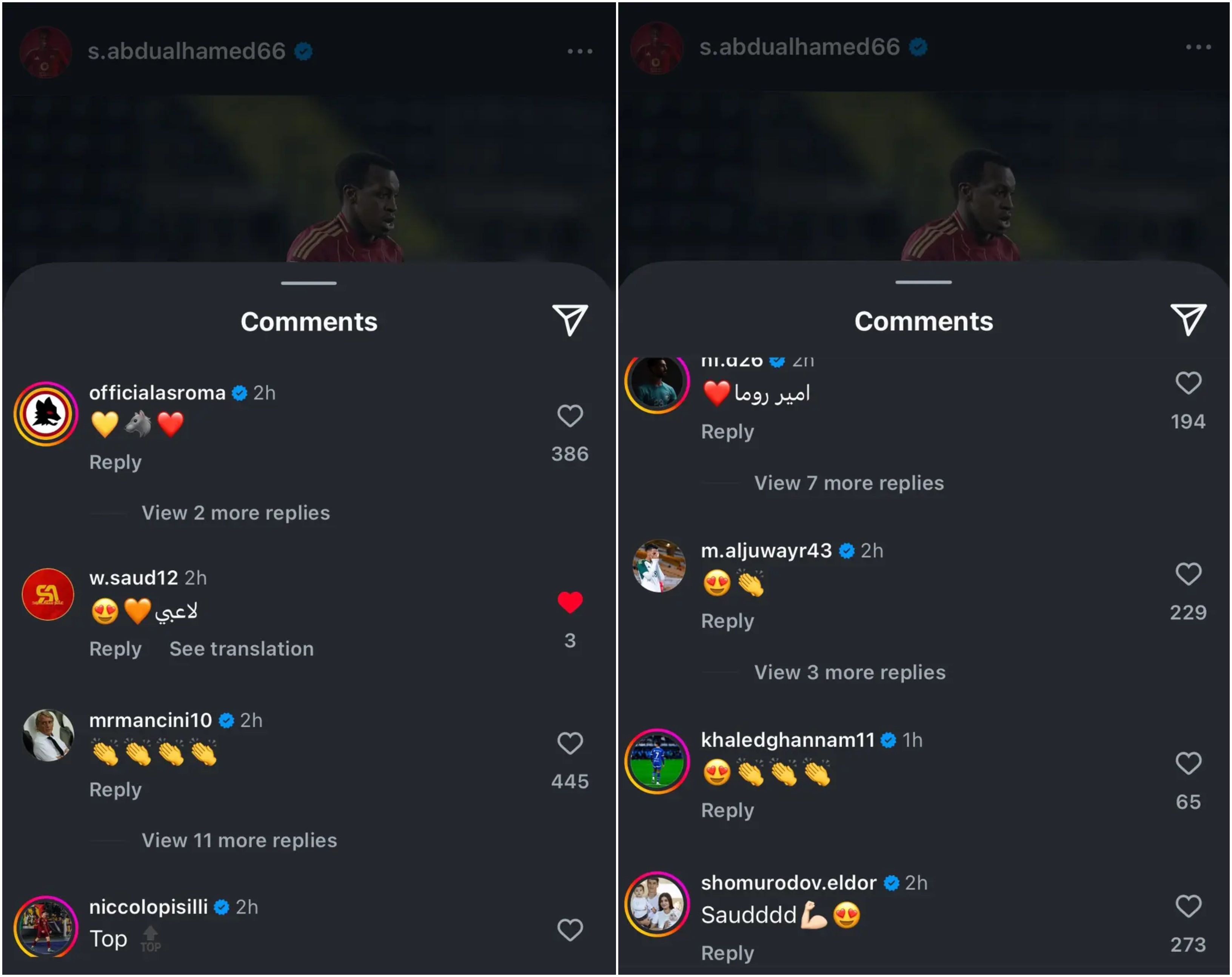 Saud Abdulhamid Roma Empoli Reactions