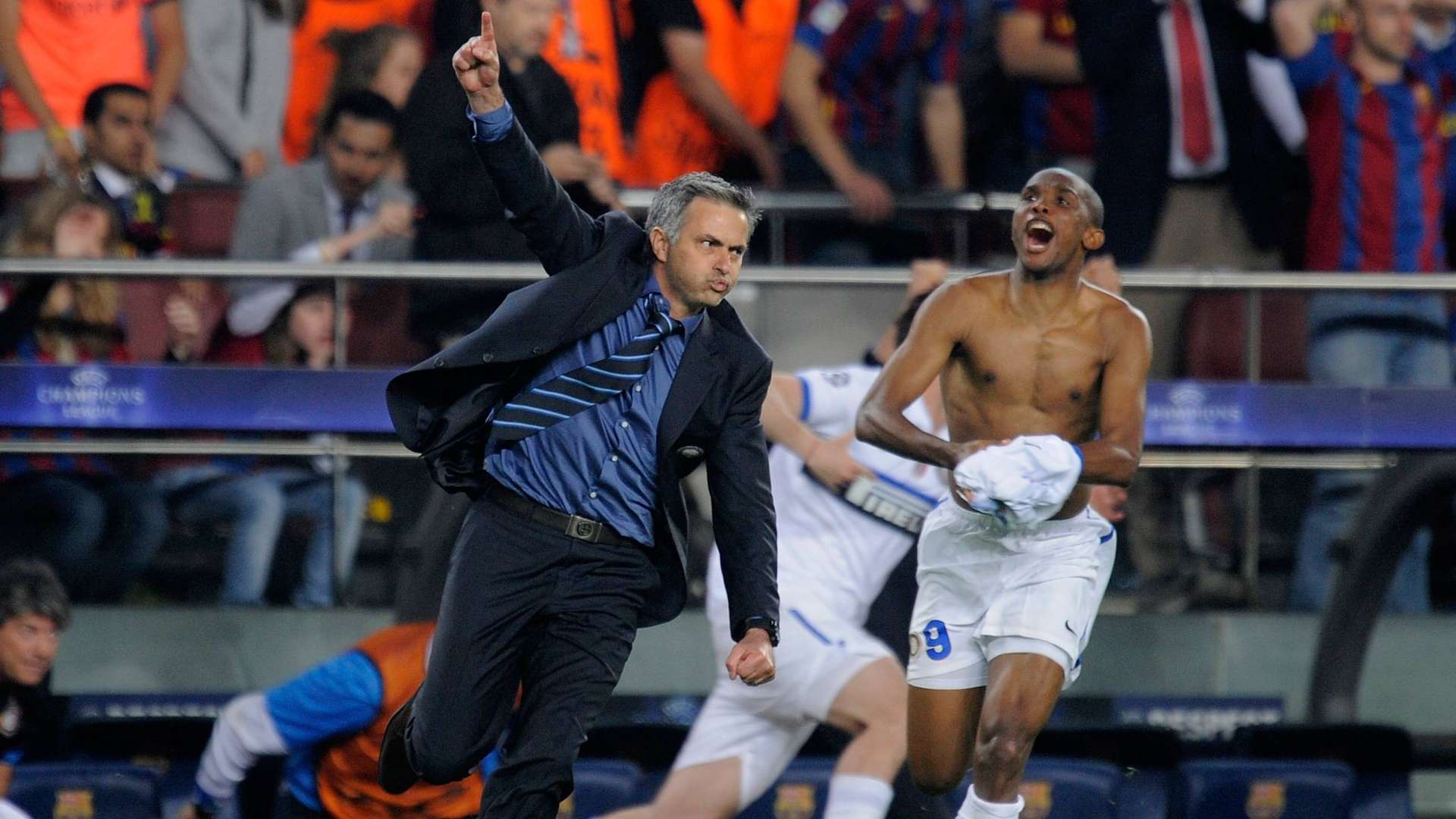 GER ONLY Jose Mourinho Samuel Eto'o Inter 2010