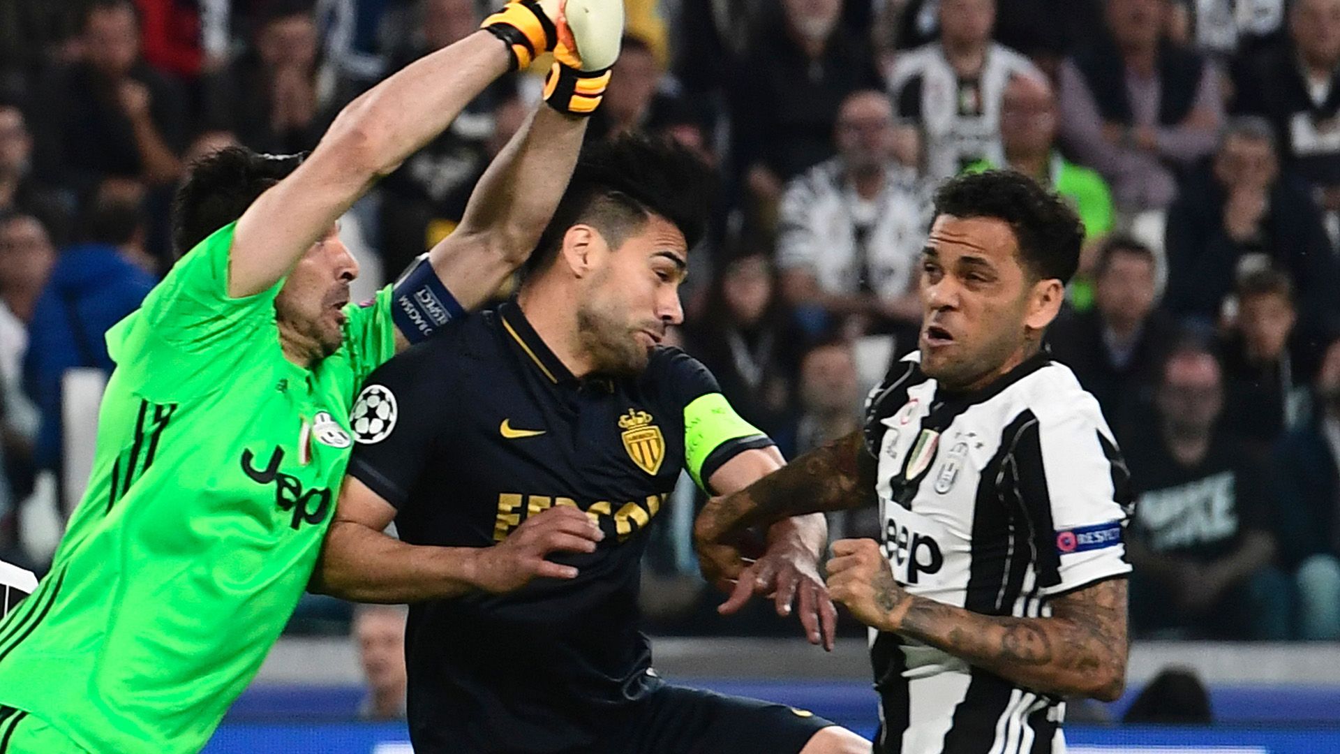 Buffon Falcao Juventus Monaco Champions League