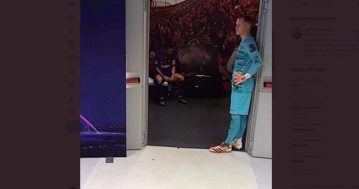 Marc Andre ter Stegen Lionel Messi Barcelona Bayern Munchen 2020