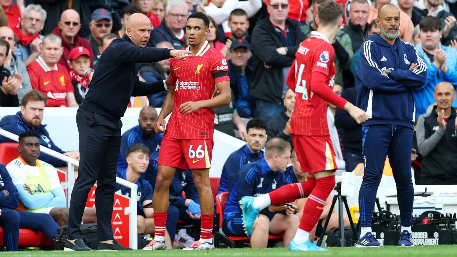 Arne Slot Trent Alexander-Arnold Liverpool Nottingham Forest 2024-25 Premier League