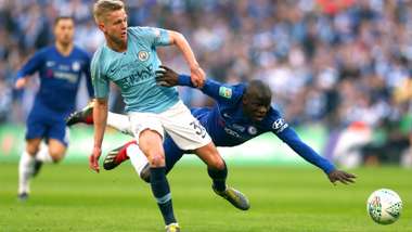 OLEKSANDR ZINCHENKO MANCHESTER CITY N'GOLO KANTE CHELSEA