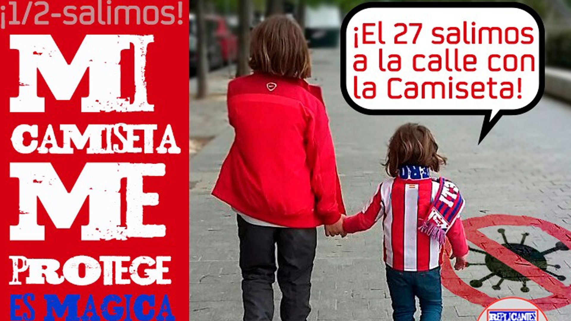 Camiseta del Atlético en una campaña de redes sociales