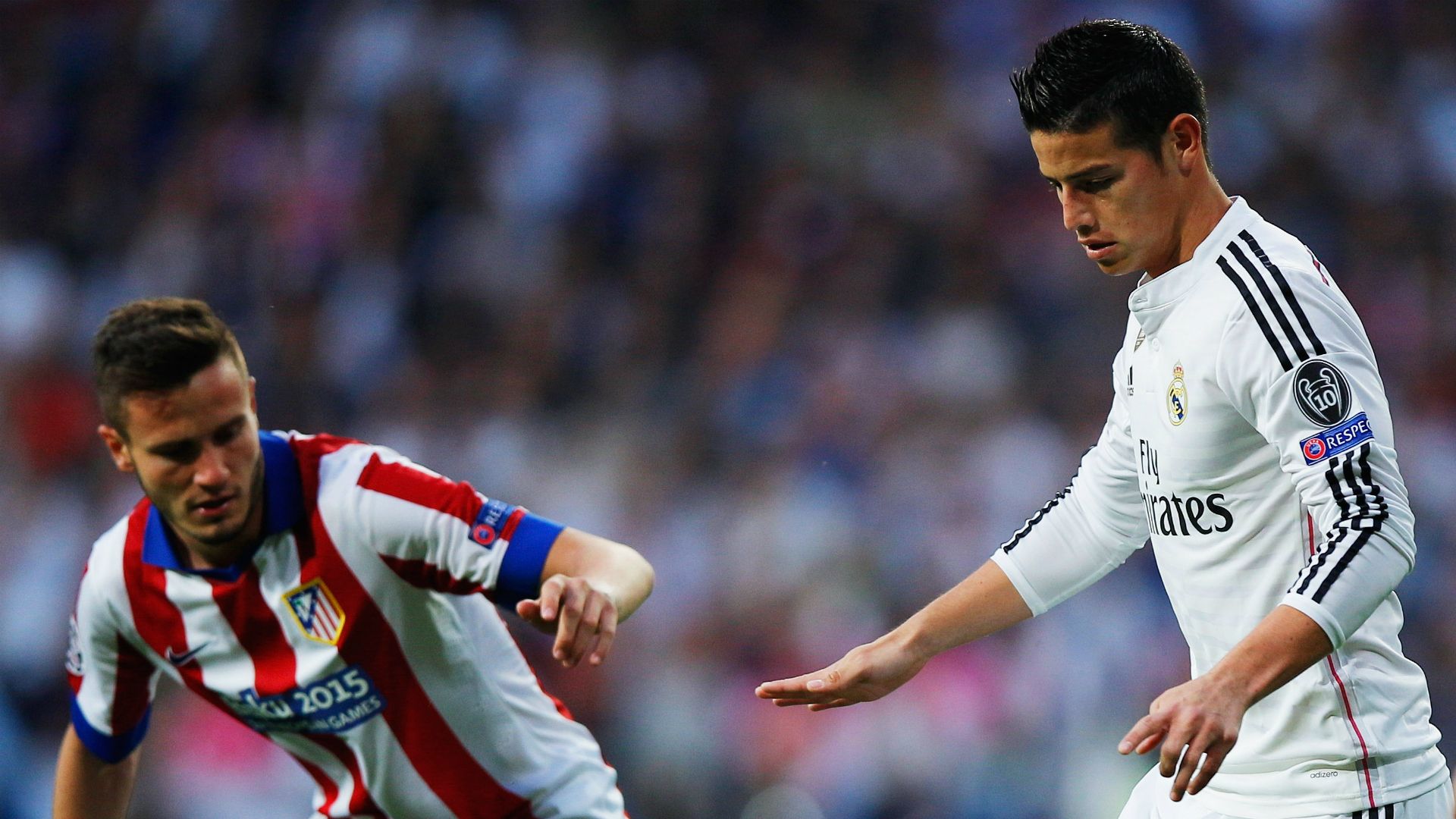 Saul Niguez James Rodriguez Real Madrid Atletico de Madrid Champions League 04222015