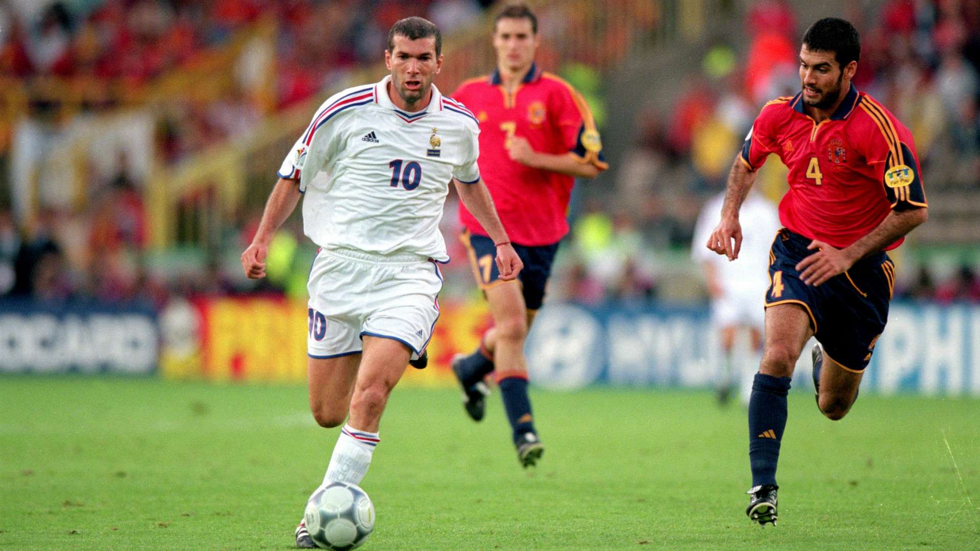 Zidane, Guardiola, España, Francia, Spain Euro 2000