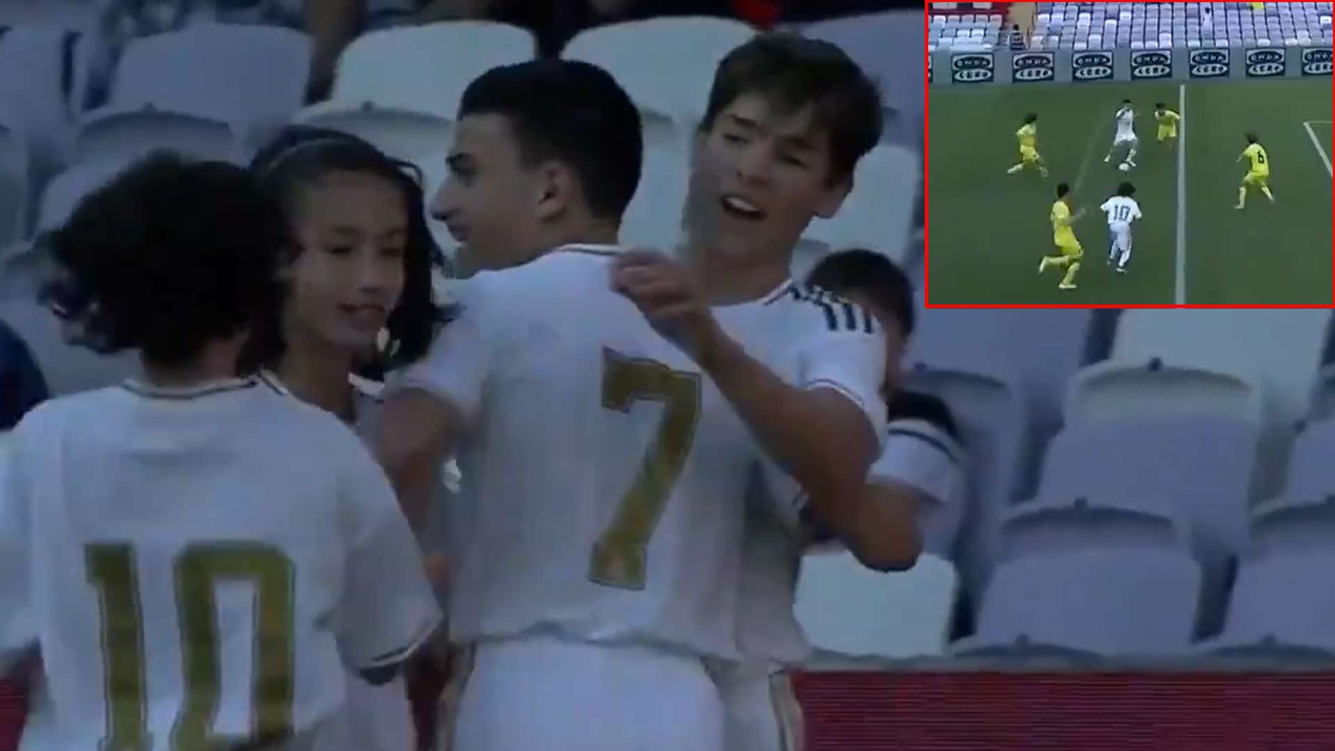 José Reyes, hijo de José Antonio Reyes, en el Real Madrid-Villarreal de LaLiga Promises