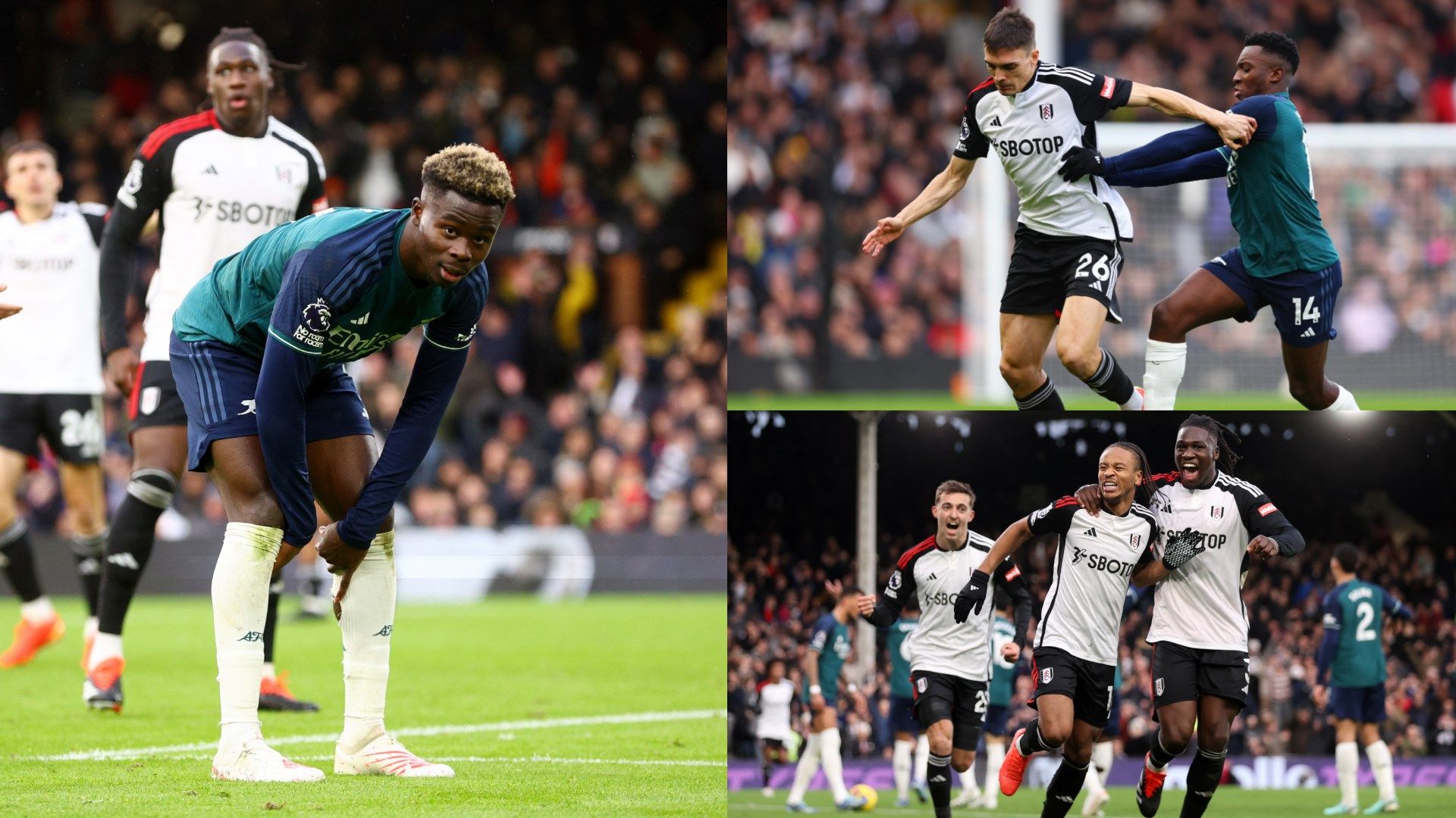 Arsenal vs Fulham split pic