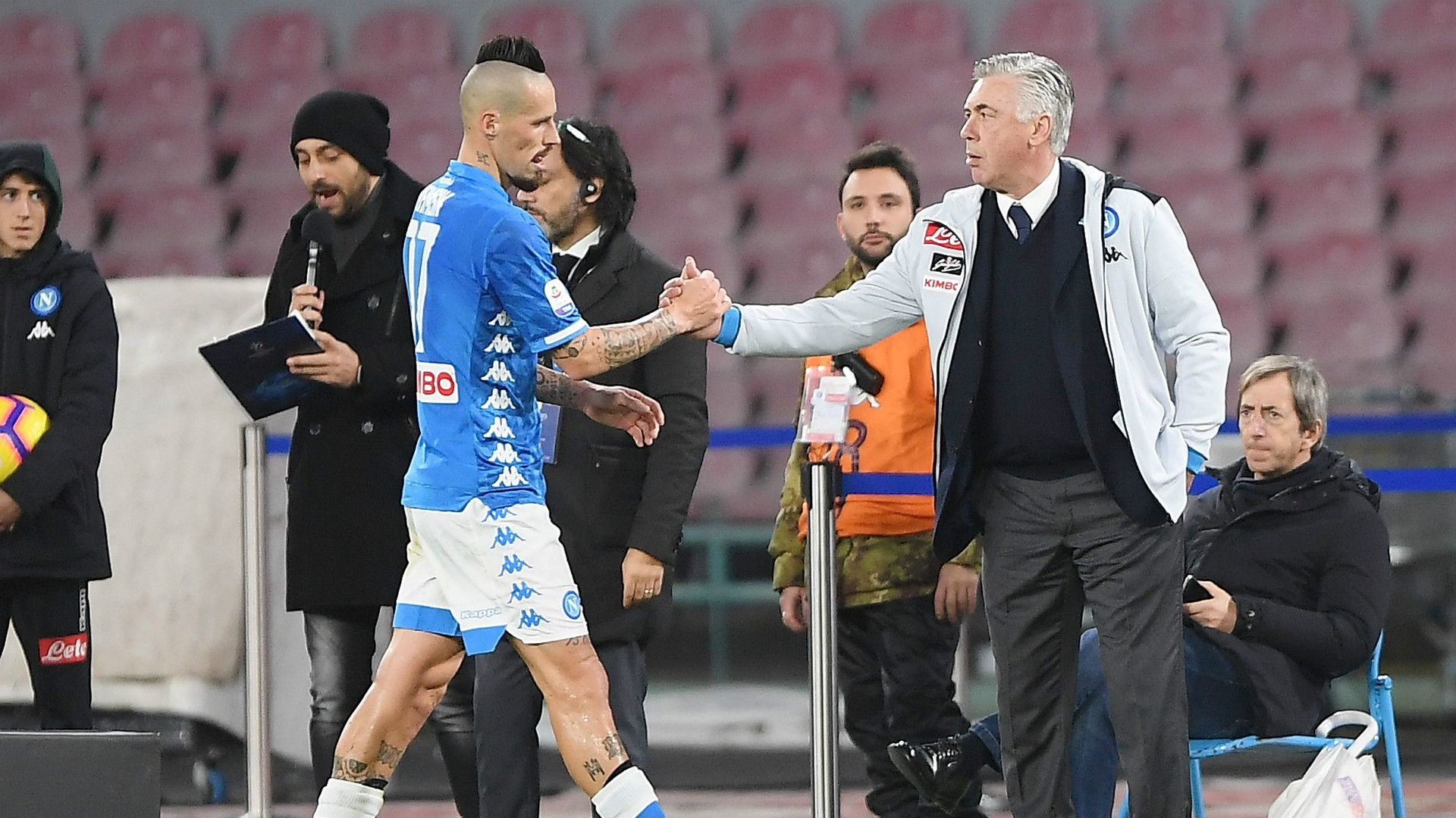 Marek Hamsik Carlo Ancelotti Napoli