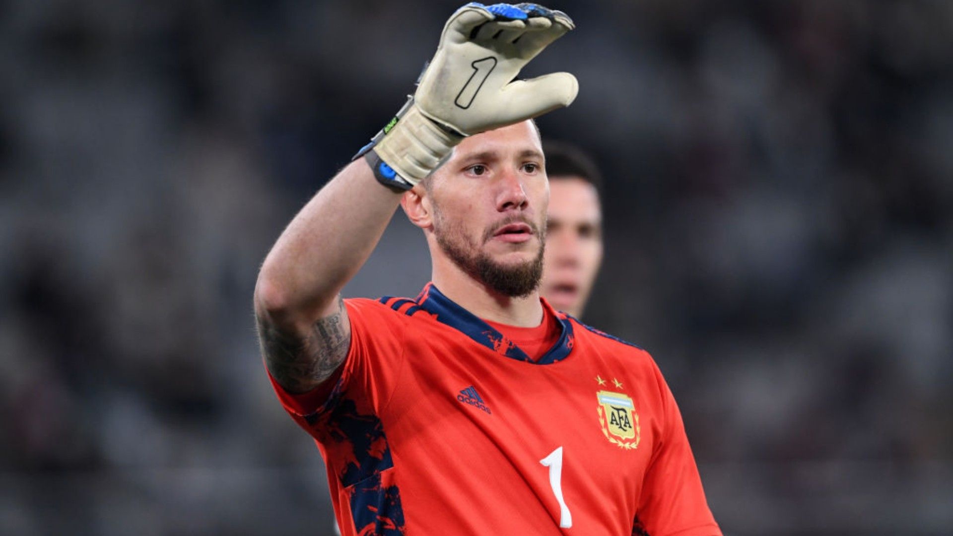 Jeremías Ledesma en un partido con la Argentina sub 24