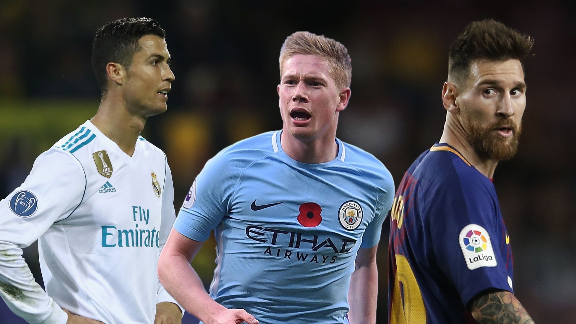 Ronaldo, Messi, De Bruyne