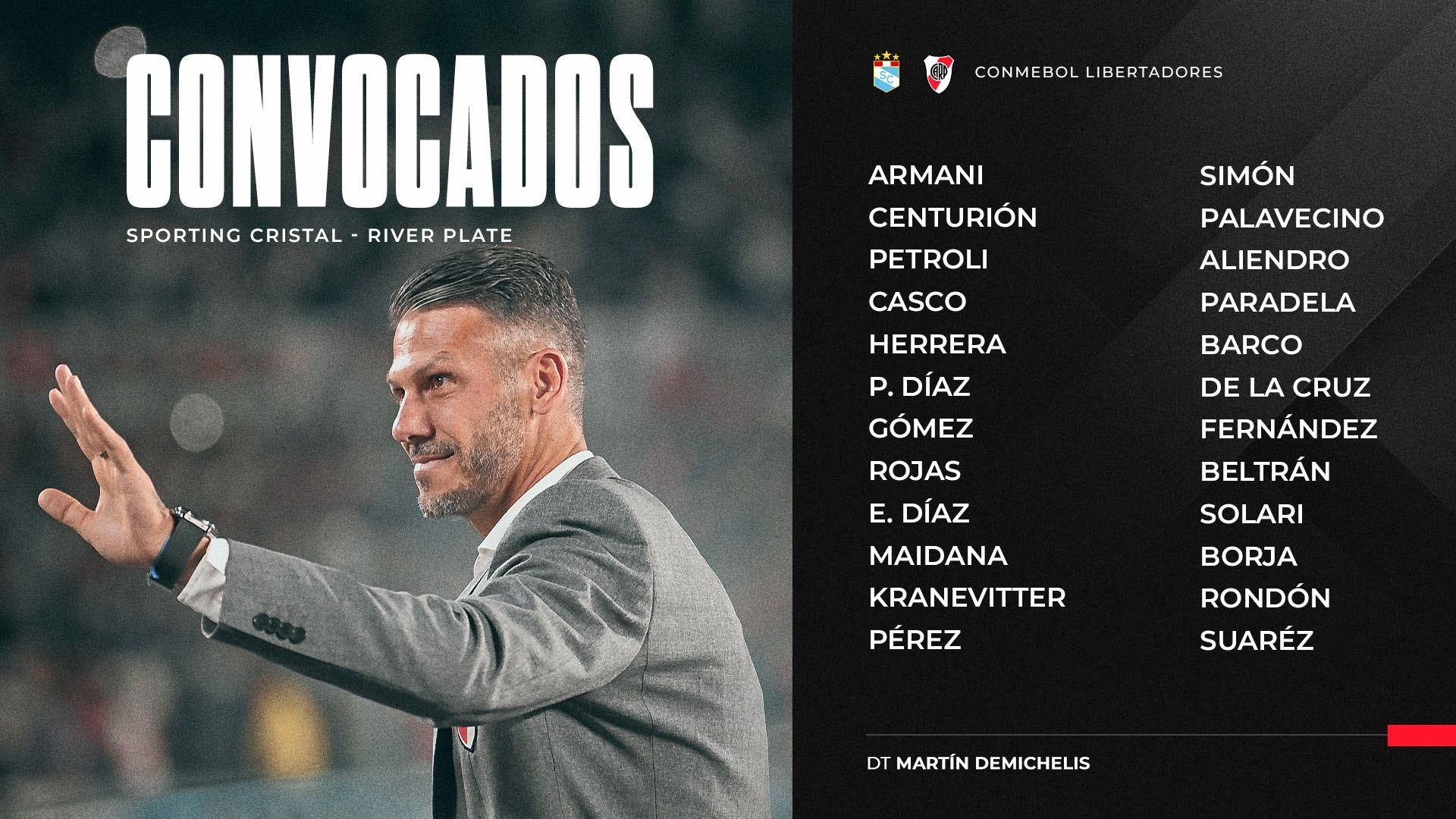 Convocados River Sporting Cristal Copa Libertadores 24052023