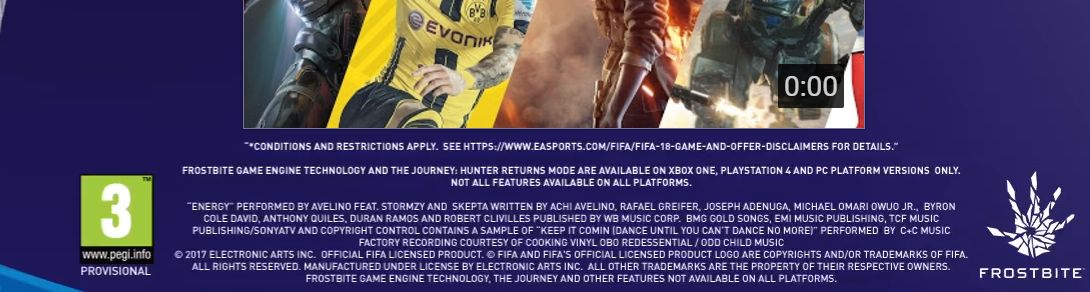 FIFA 18 discalimer revise