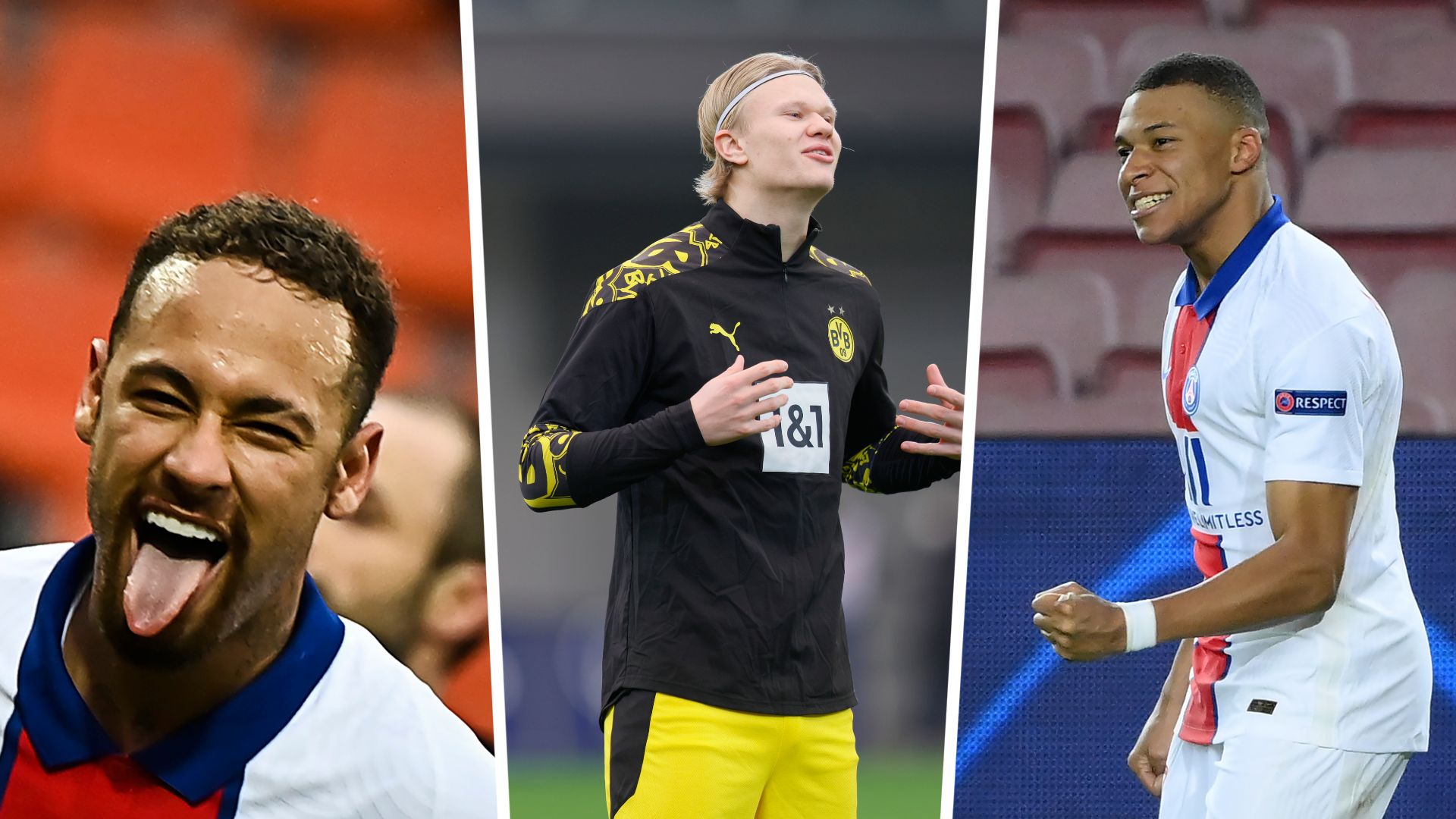 Ney, Haaland y Mbappé