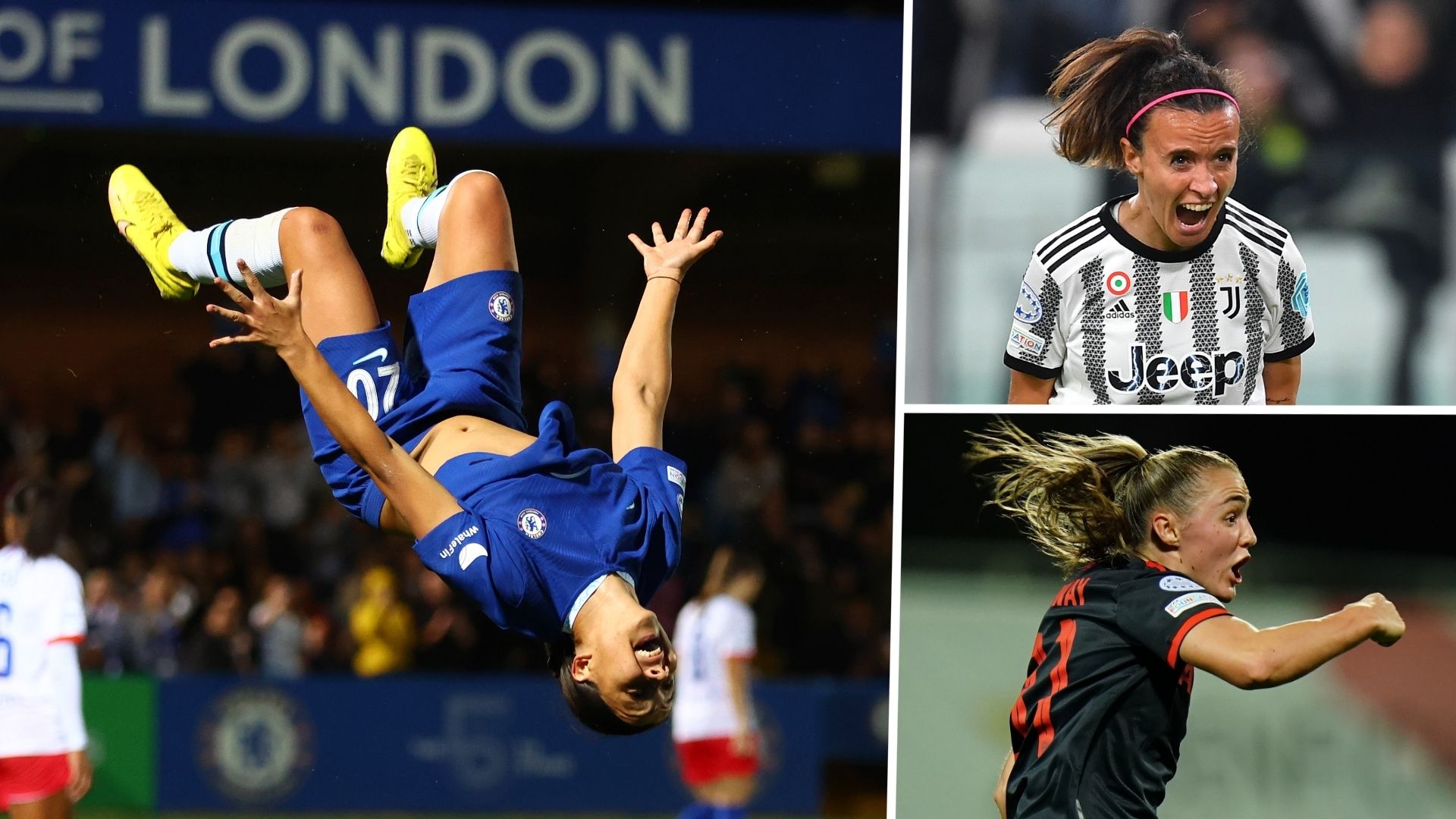 Sam Kerr Barbara Bonansea Georgia Stanway UWCL composite