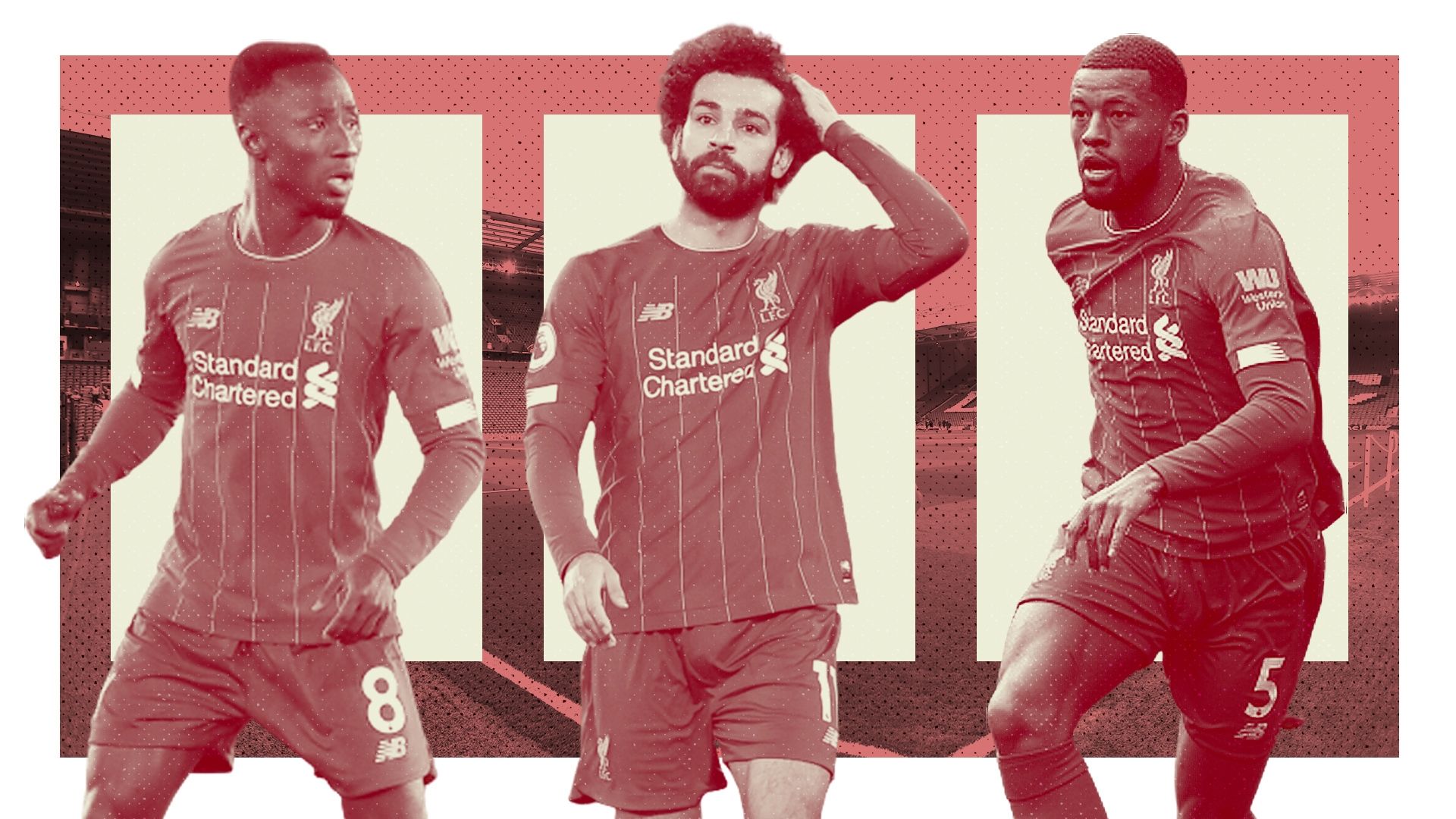 Naby Keita Mohamed Salah Gigi Wijnaldum Liverpool GFX