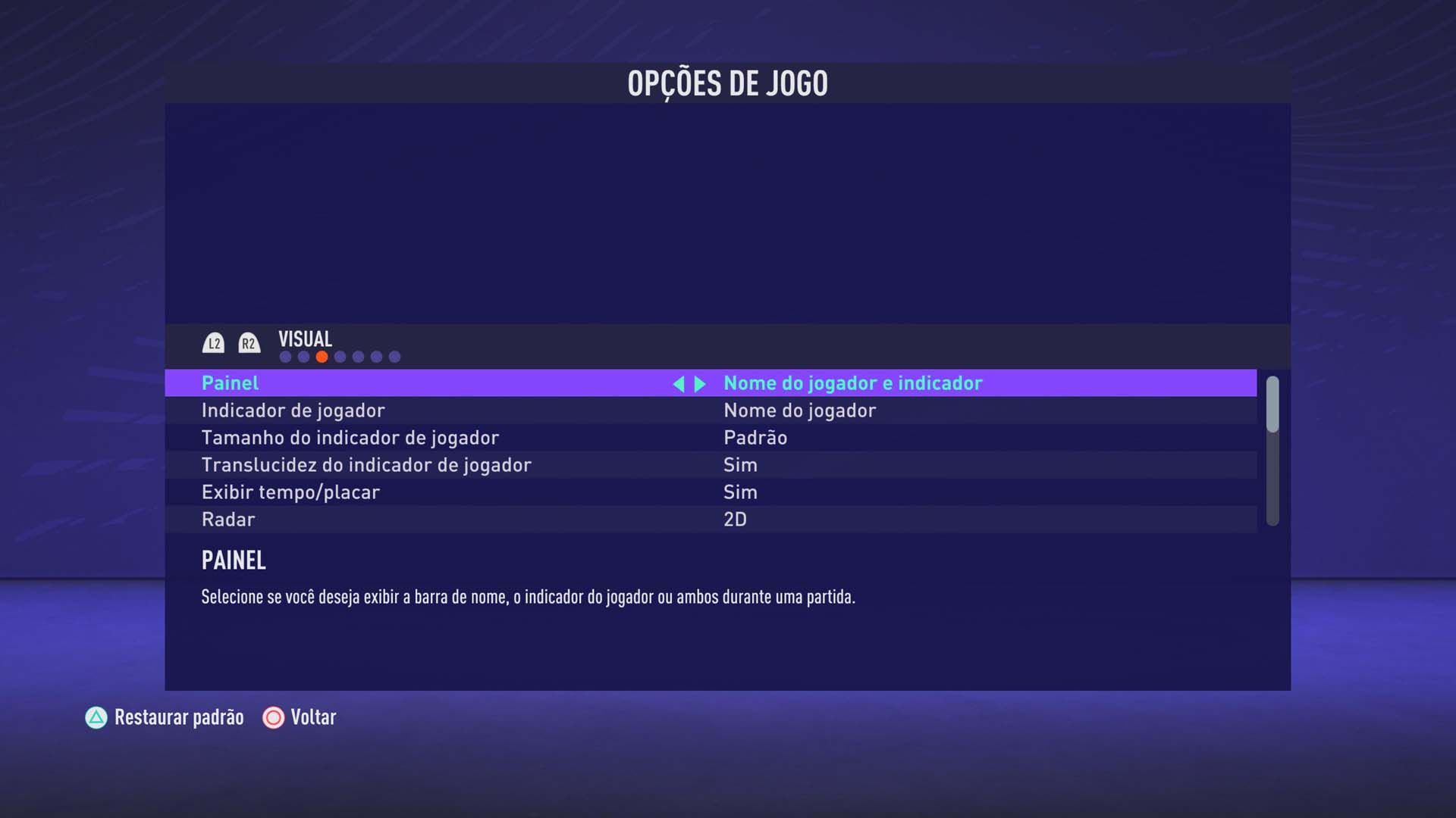 Configurações FIFA 21 - 2