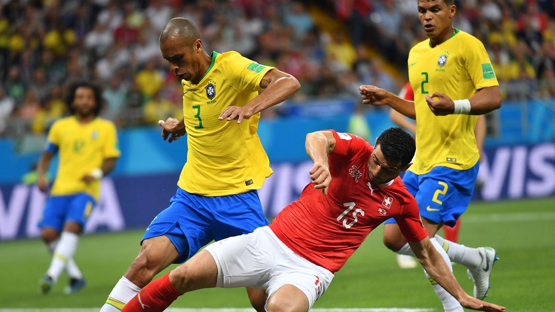 Dzemaili Thiago Silva Miranda Brazil Switzerland World Cup 17062018