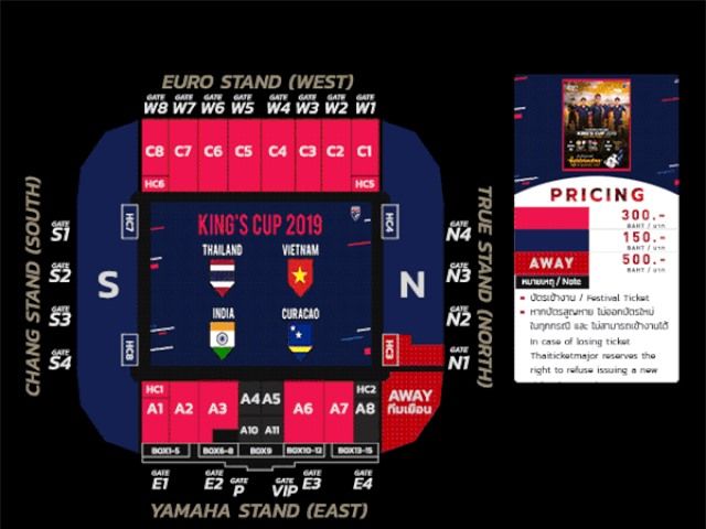 Ticket price king's cup