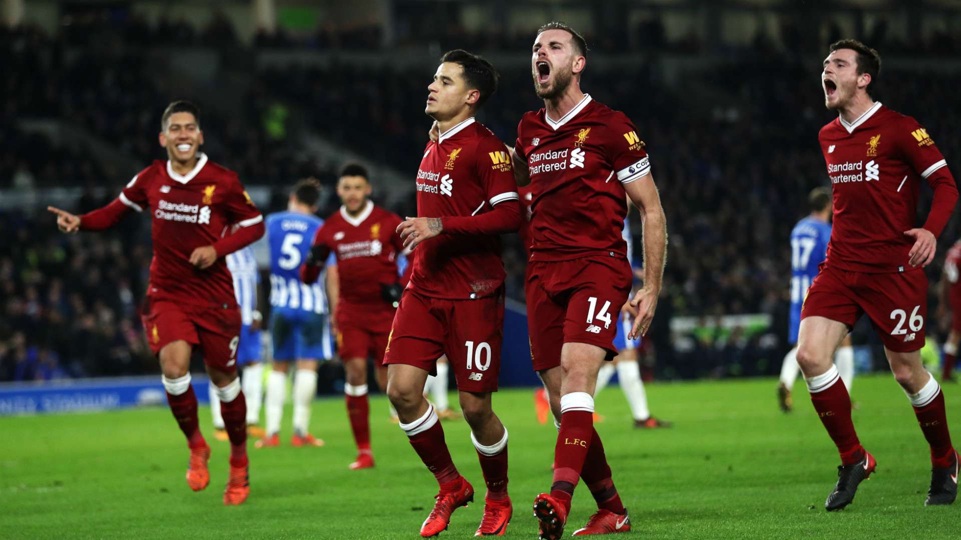 Coutinho Liverpool celebrate