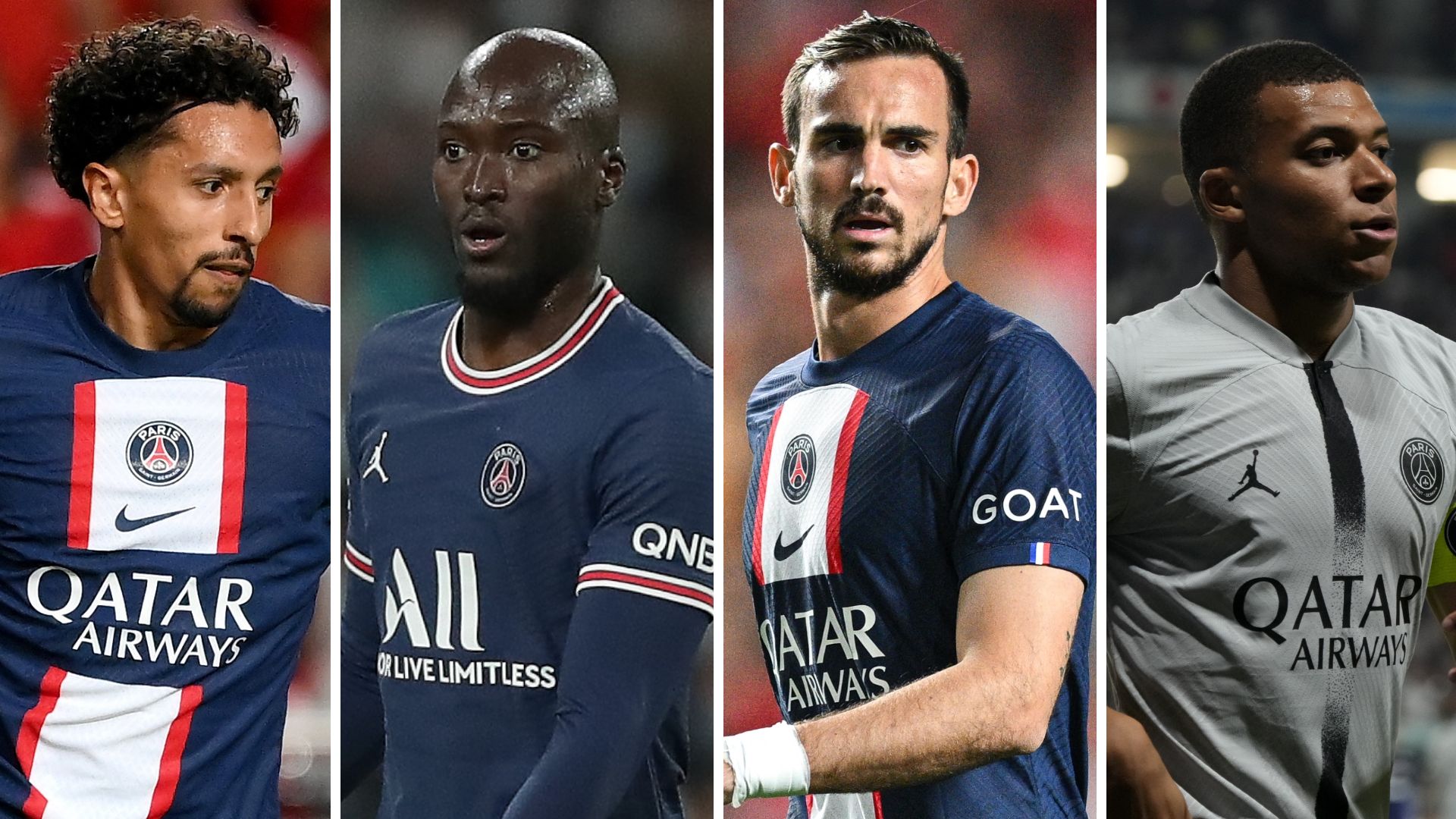 PSG Marquinhos Danilo Pereira Fabian Ruiz Kylian Mbappé