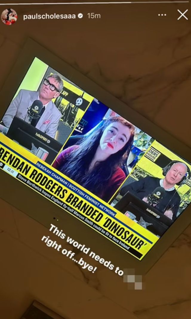 Scholes Rodgers sexism storm