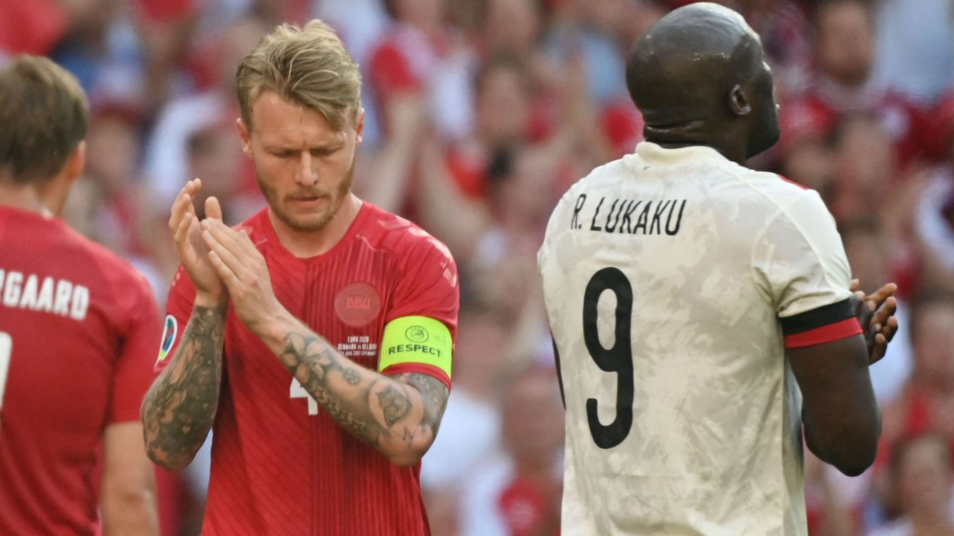 Kjaer Lukaku Denmark Belgium Eriksen