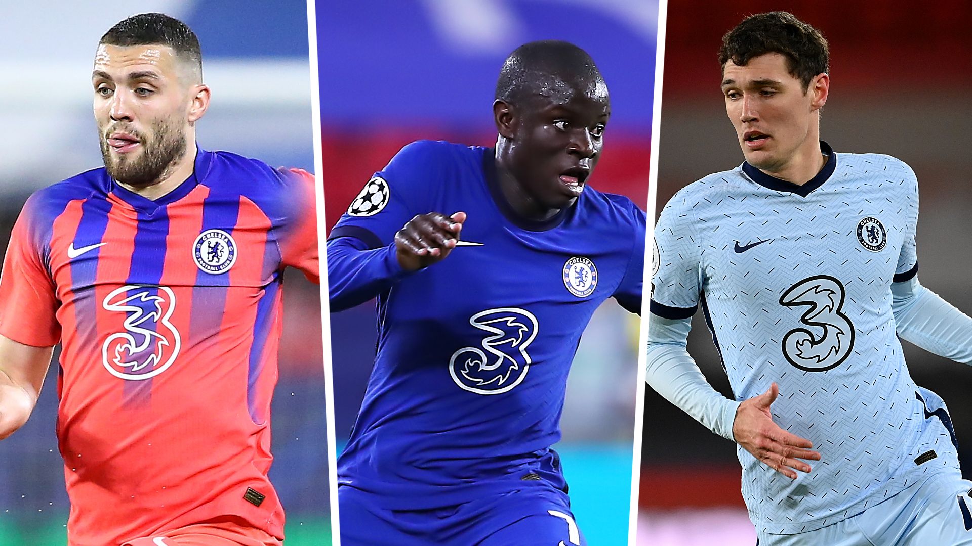 Mateo Kovacic, N'Golo Kante, Andreas Christensen Chelsea