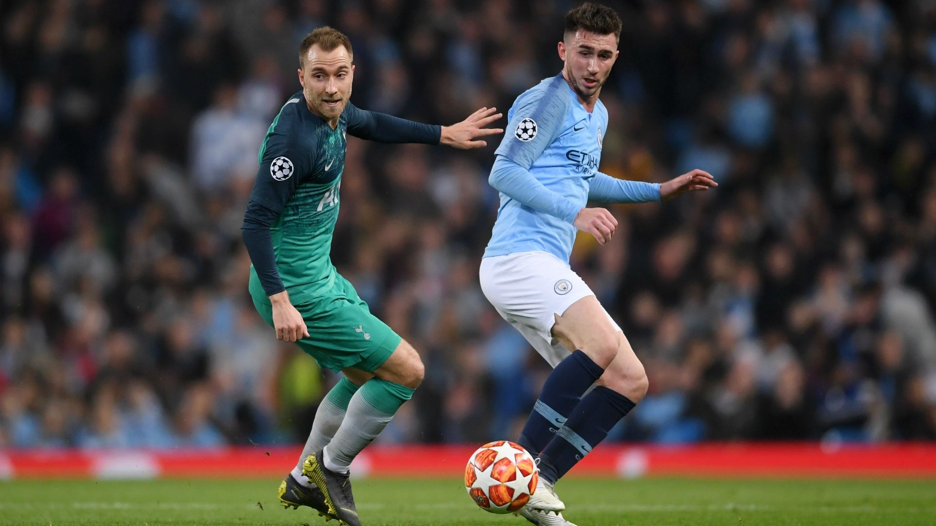 Christian Eriksen Aymeric Laporte Manchester City - Tottenham Hotspur 04172019