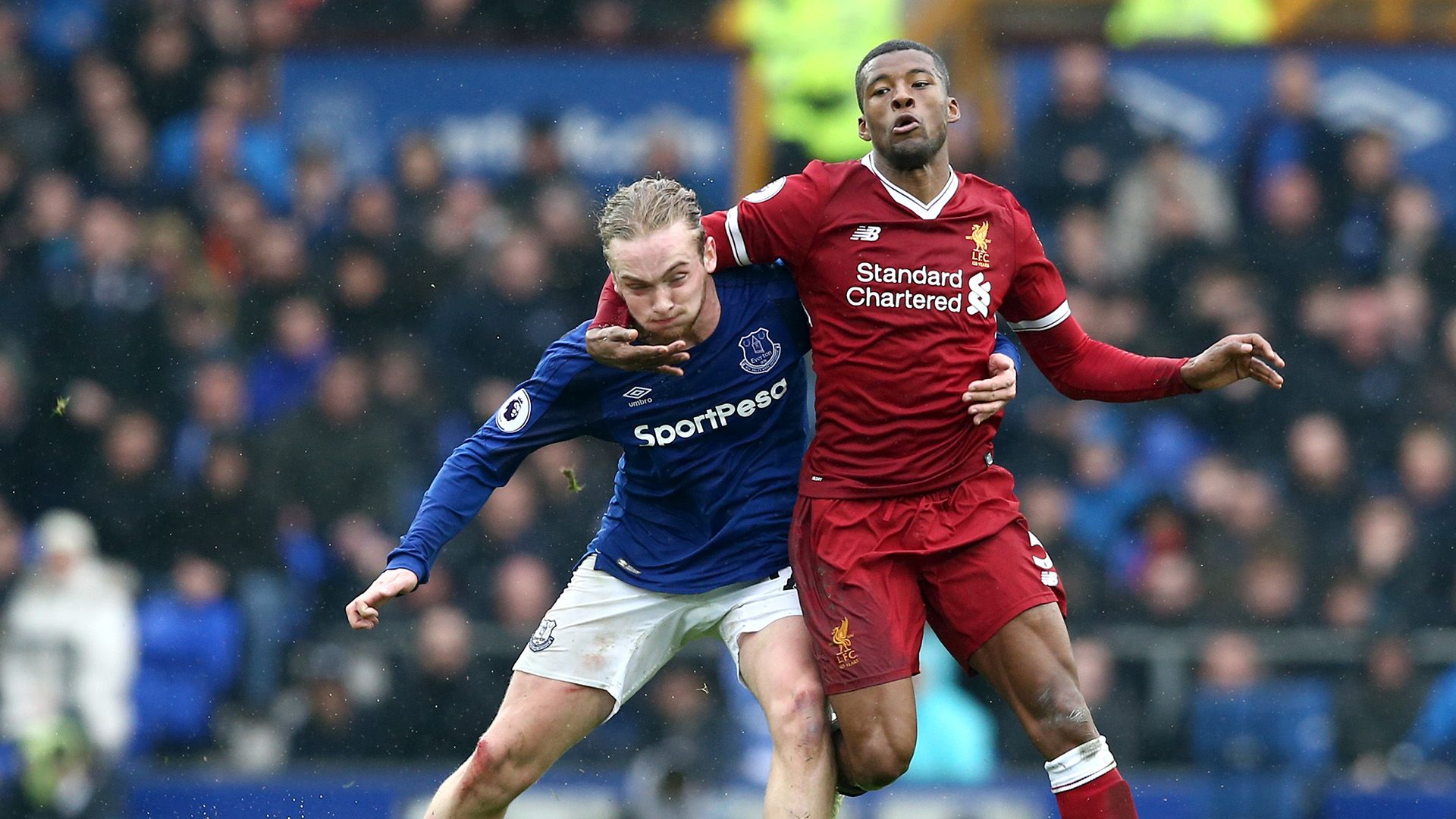 Tom Davies Georginio Wijnaldum Everton Liverpool Premier League