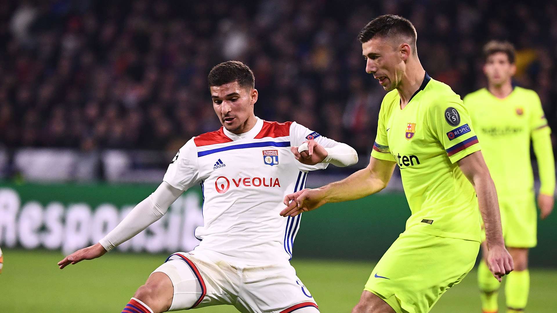 Lenglet Aouar Lyon Barcelona Champions League 19022019