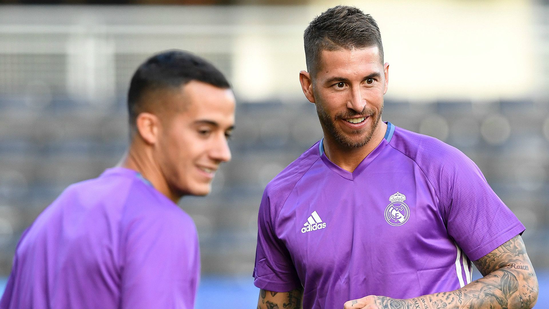 Sergio Ramos Lucas Vazquez Real Madrid training