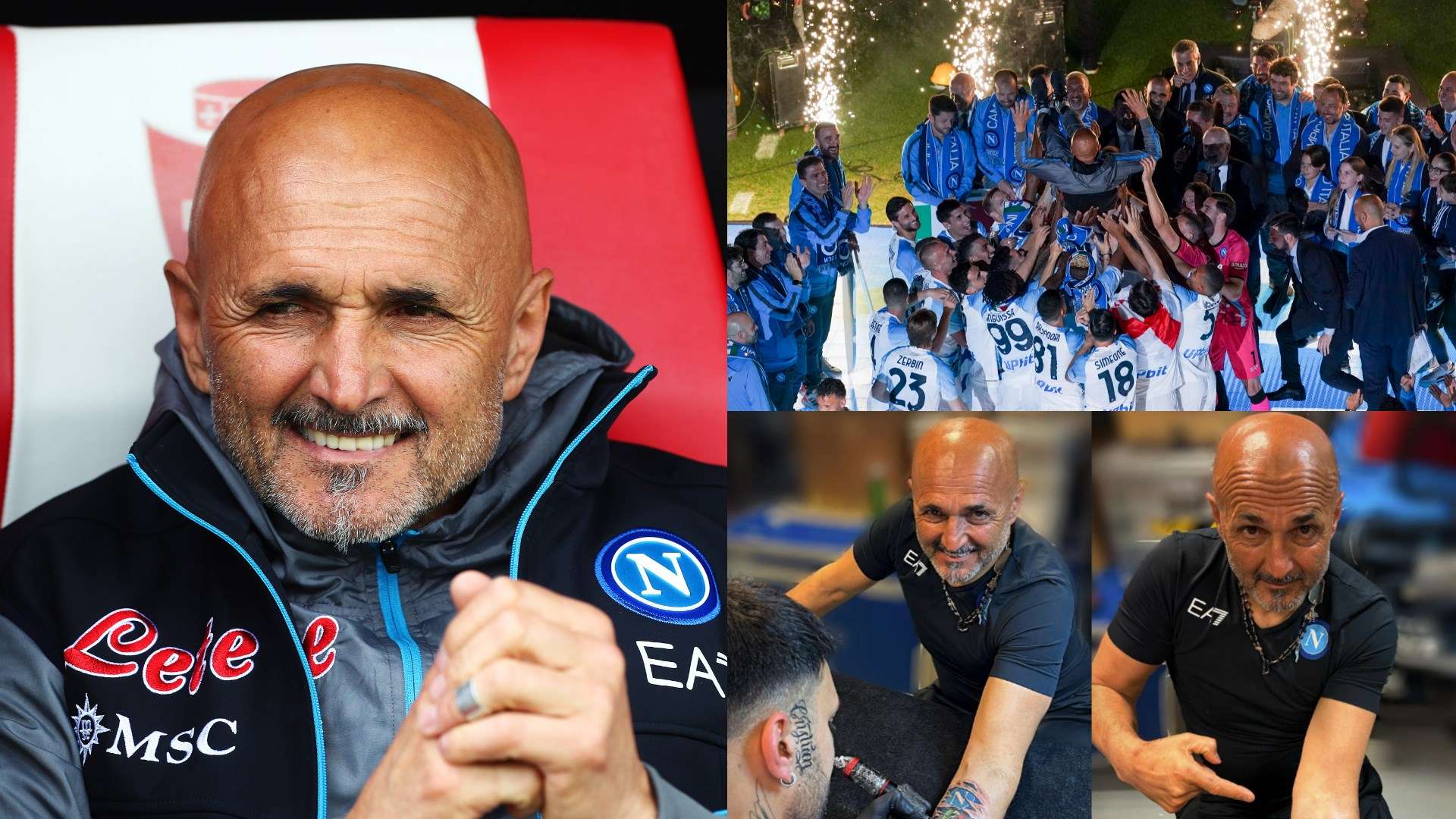 Luciano Spalletti Napoli Scudetto tattoo split