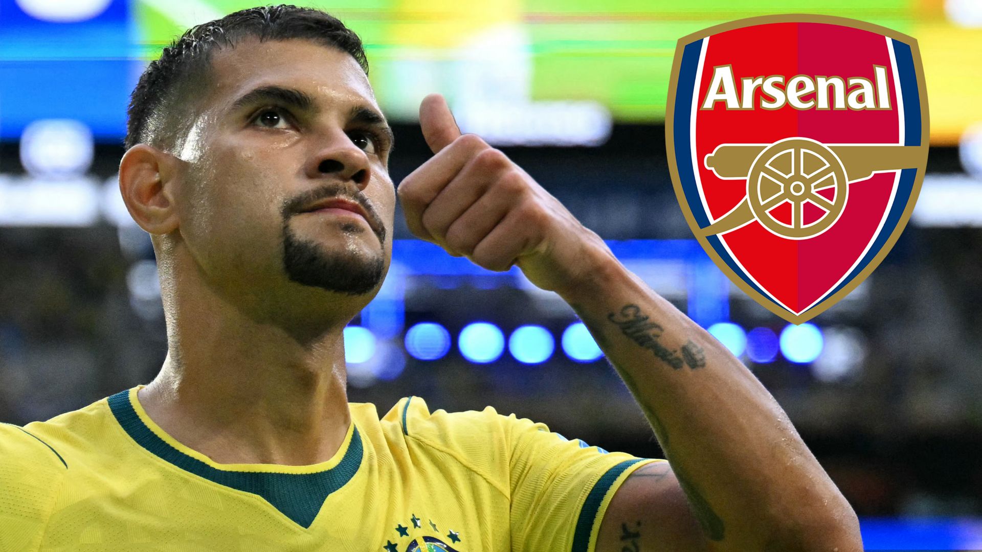 Bruno Guimaraes Arsenal crest 2026