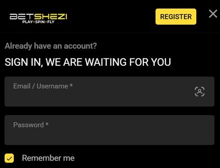 Betshezi Login Form
