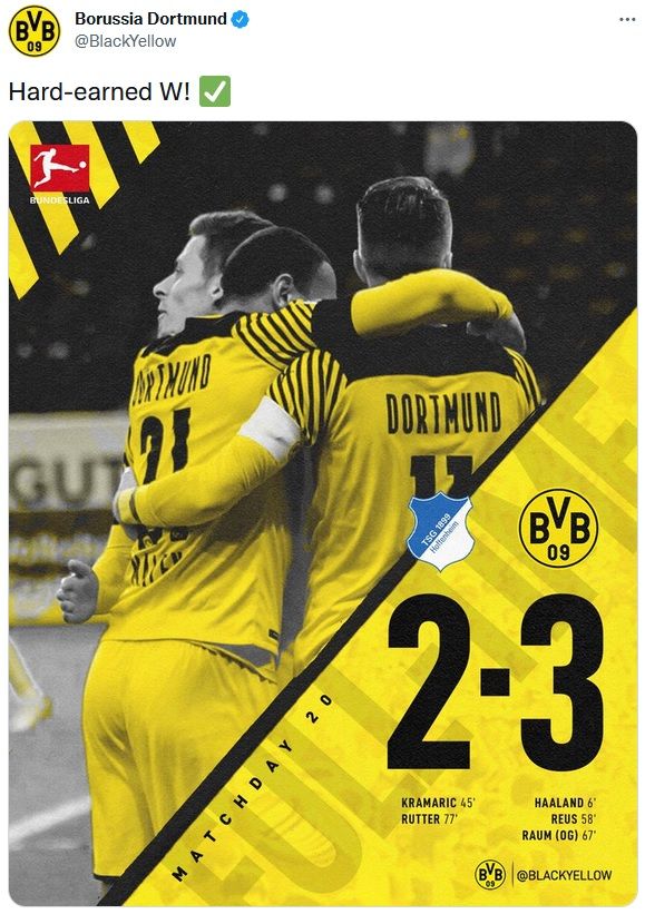 도르트문트 vs 호펜하임 결과