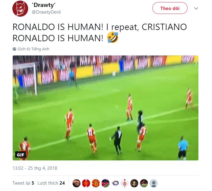 Ronaldo performance's reaction