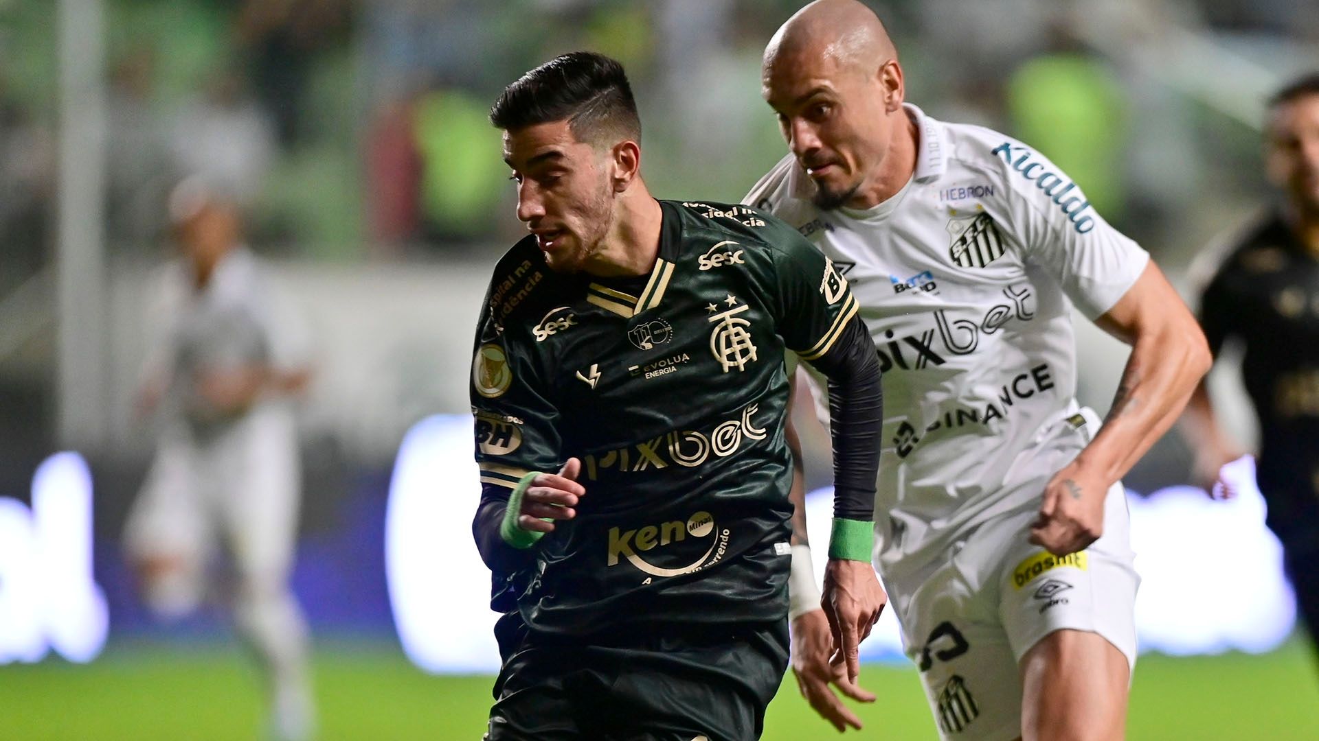 Pedrinho, Maicon Roque, América-MG x Santos, Brasileirão, 2022