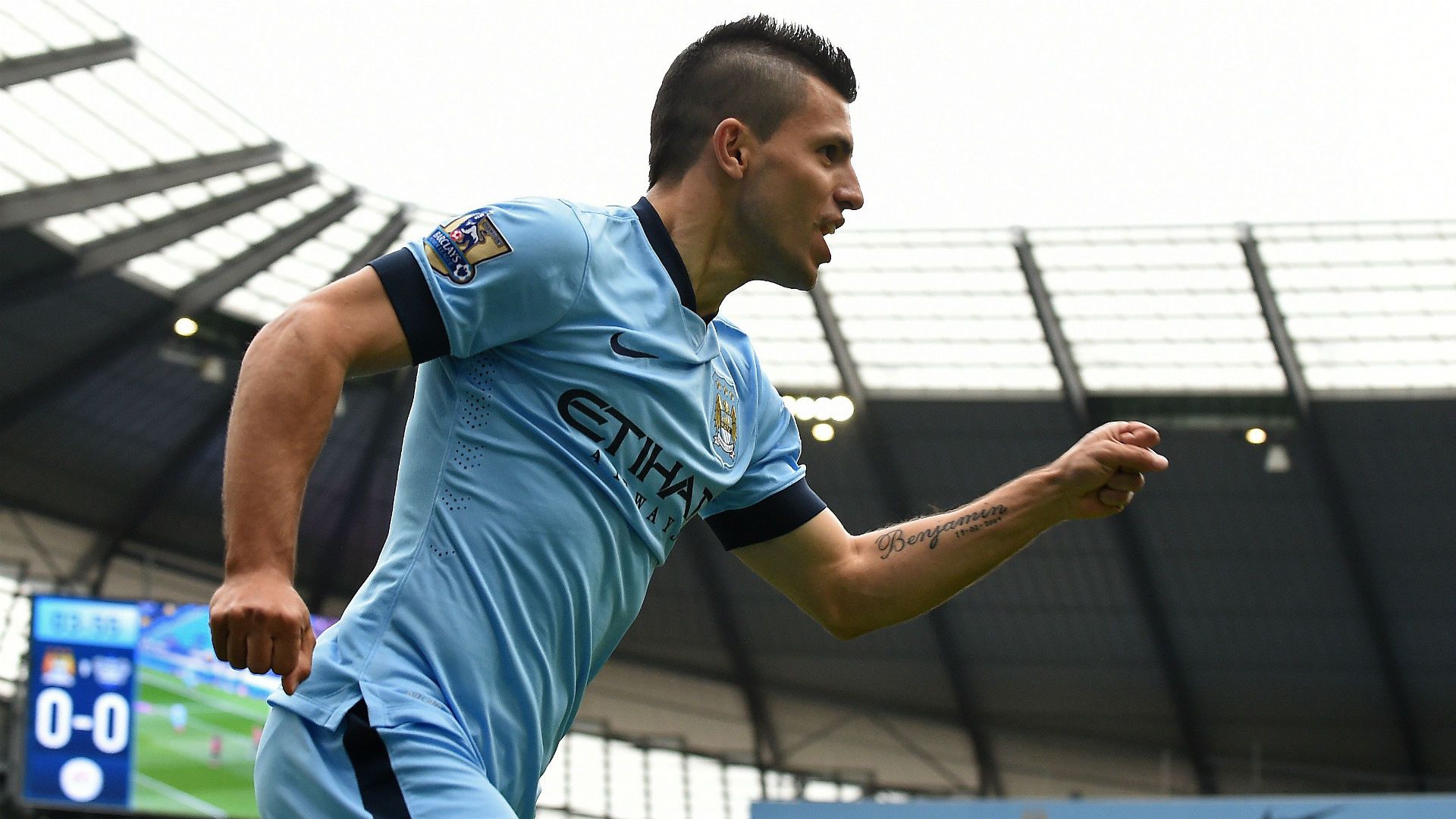 Sergio Aguero QPR v Manchester City Premier League 100515