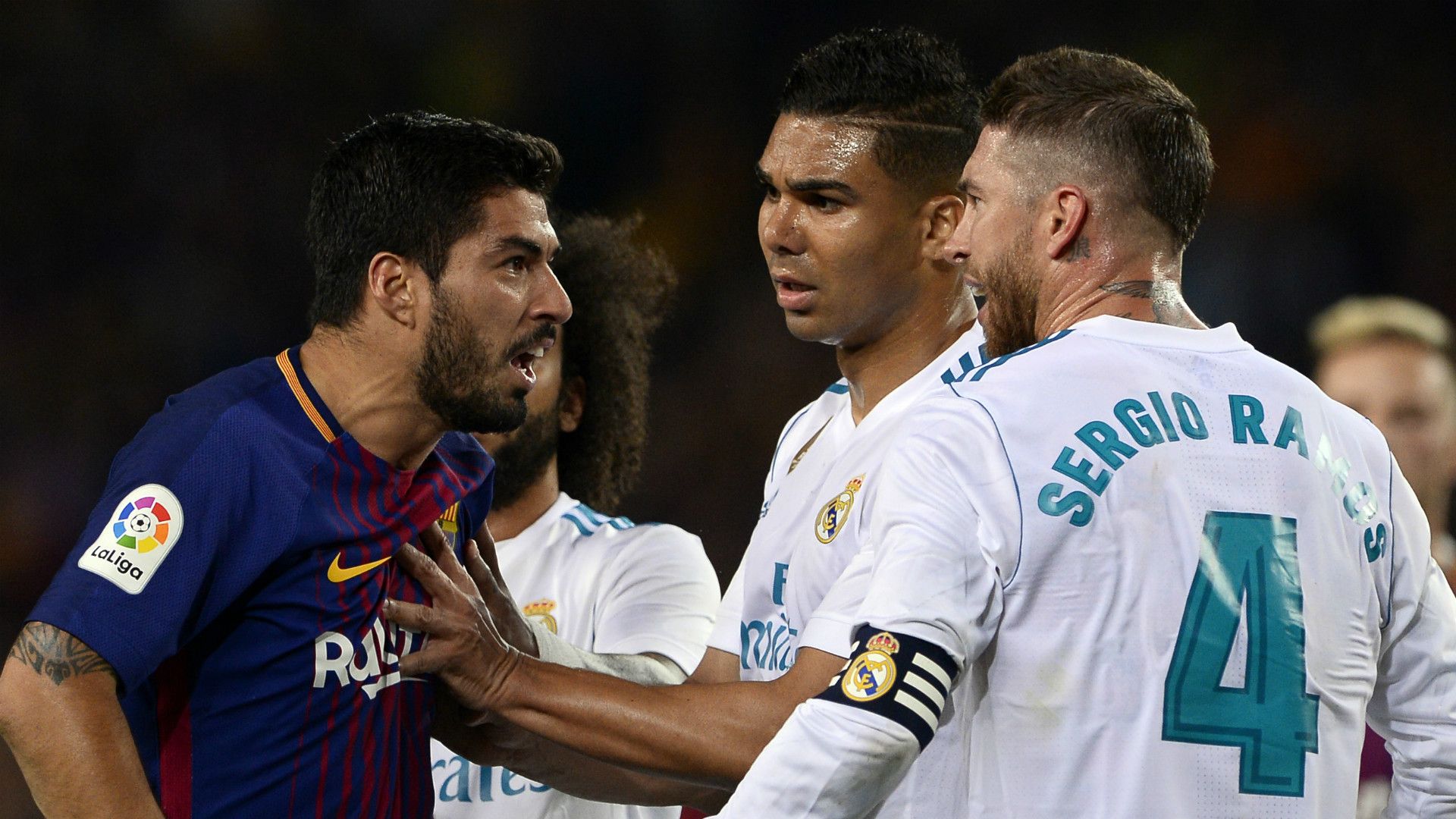 Luis Suarez Sergio Ramos Barcelona Real Madrid 2017-18