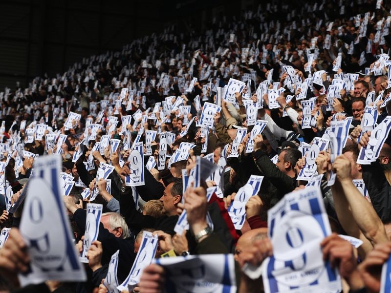 West Bromwich Albion fans hold 'Justice for Jeff' banners West Bromwich Albion v Stoke City  Premier League 05112014