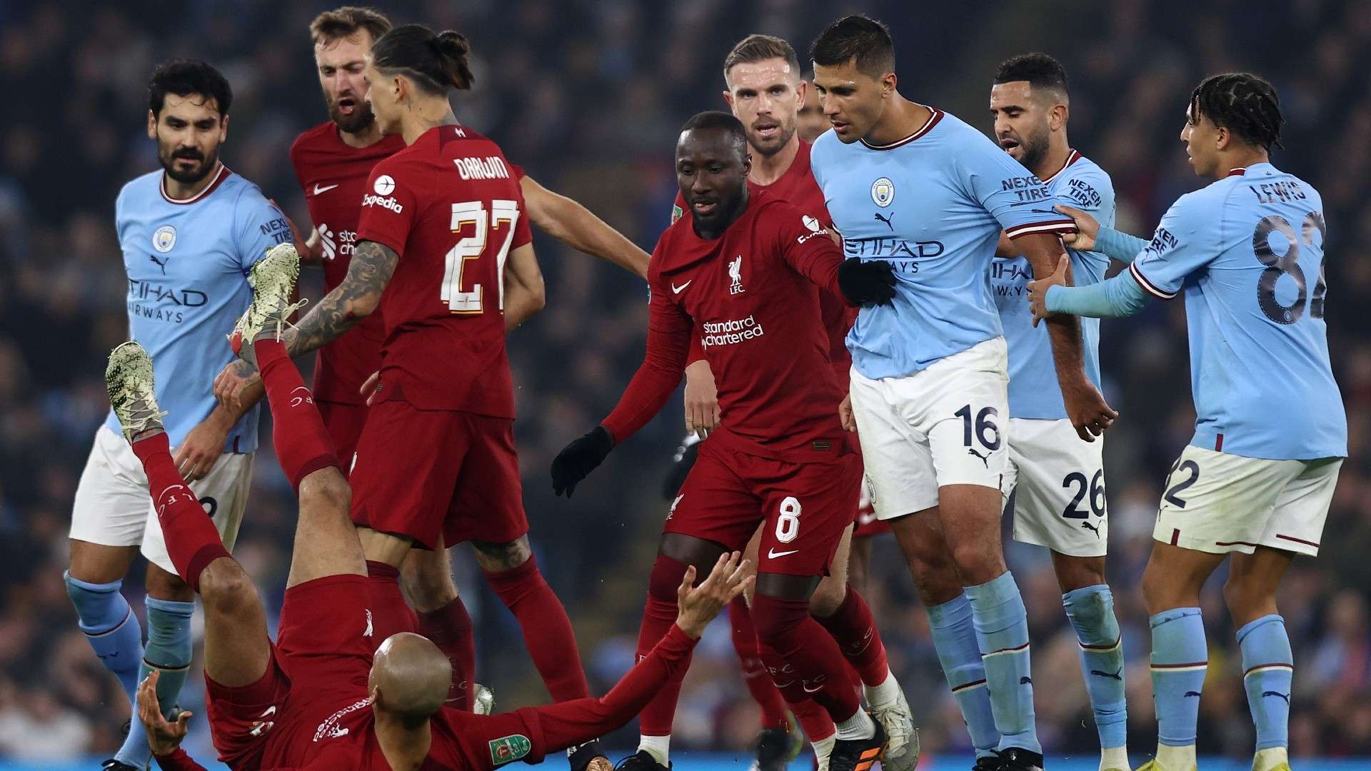 Rodri Fabinho Manchester City Liverpool 2022-23