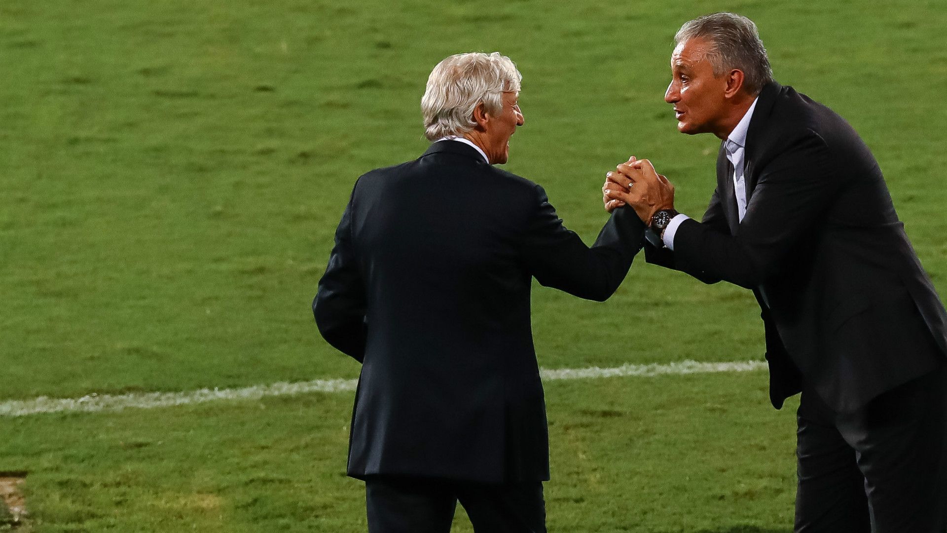José Pekerman con Tite (Amistoso Colombia vs Brasil 2017)