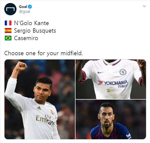 카세미루, 캉테, 부스케츠