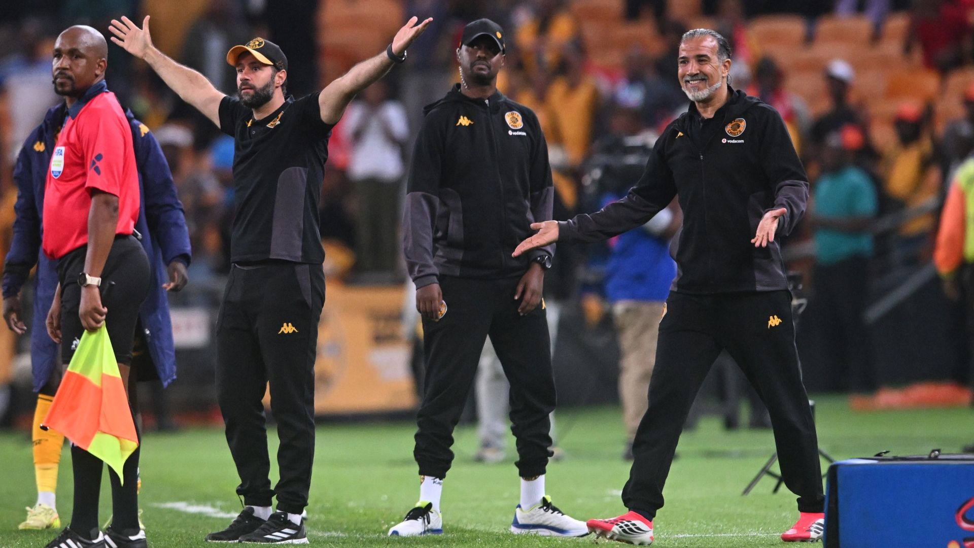 Khalil Ben Youssef, Cedric Kaze and Ilyes Mzoughi, Kaizer Chiefs
