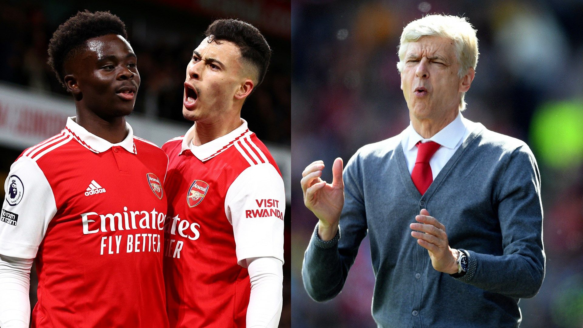 Bukayo Saka Gabriel Martinelli Arsene Wenger Arsenal