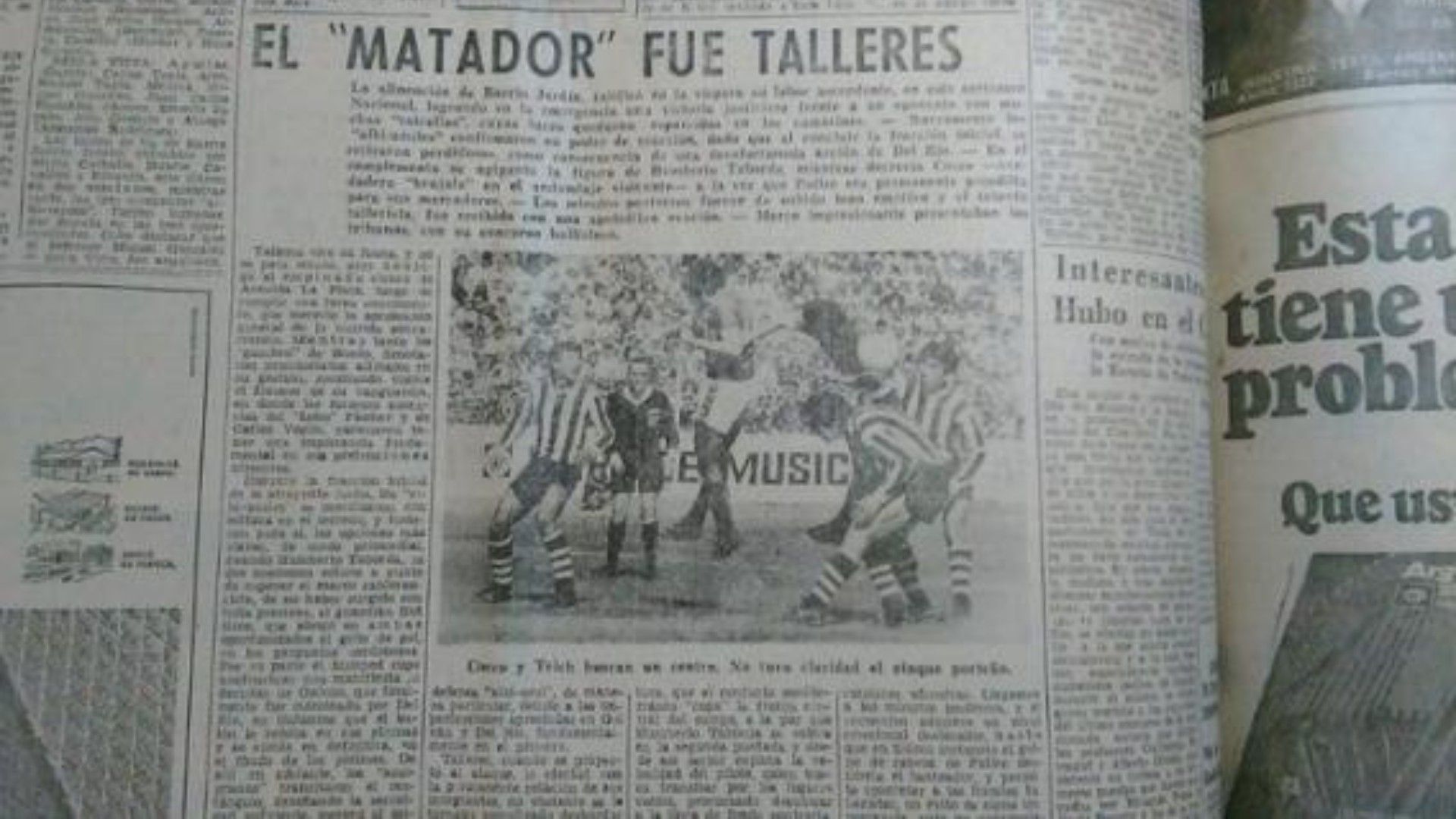 Diario la voz del interior con el apodo de El Matador a Talleres