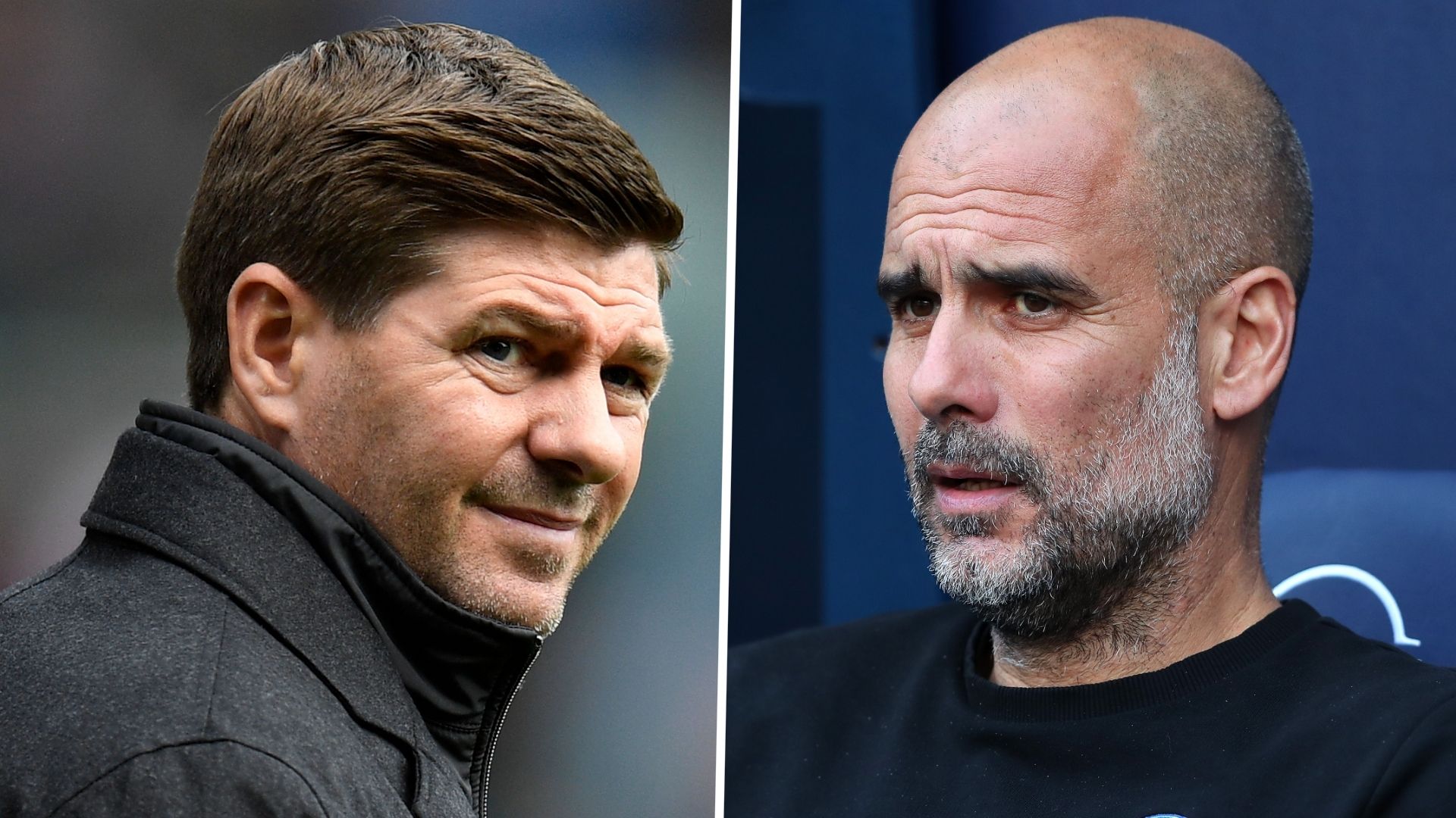 Steven Gerrard Pep Guardiola Aston Villa Manchester City 2021-22 GFX