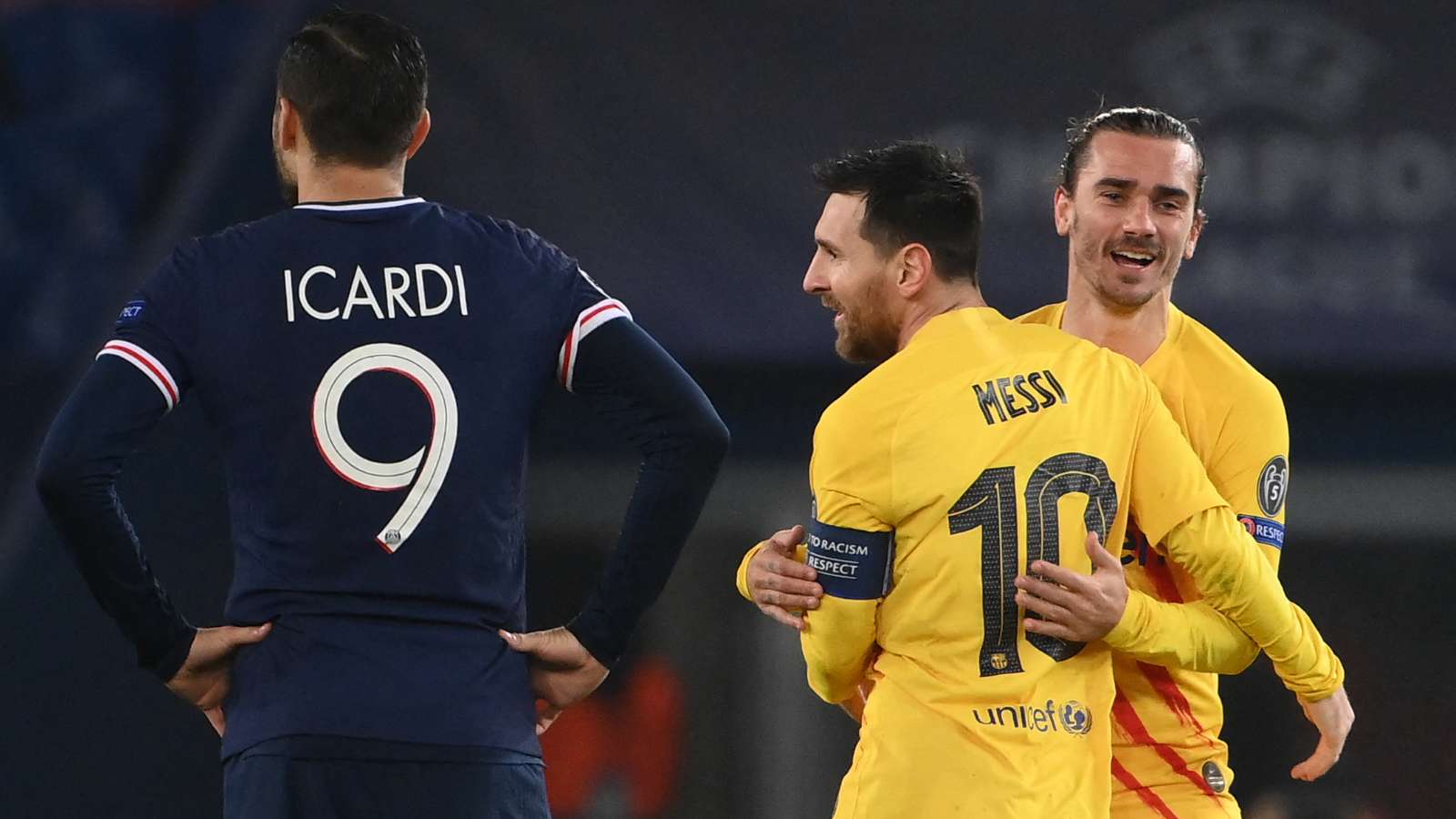 Icardi Messi Griezmann PSG Barcelona Champions League