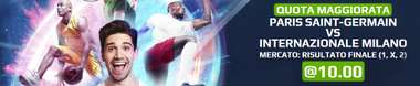 quota maggiorata netbet psg - inter