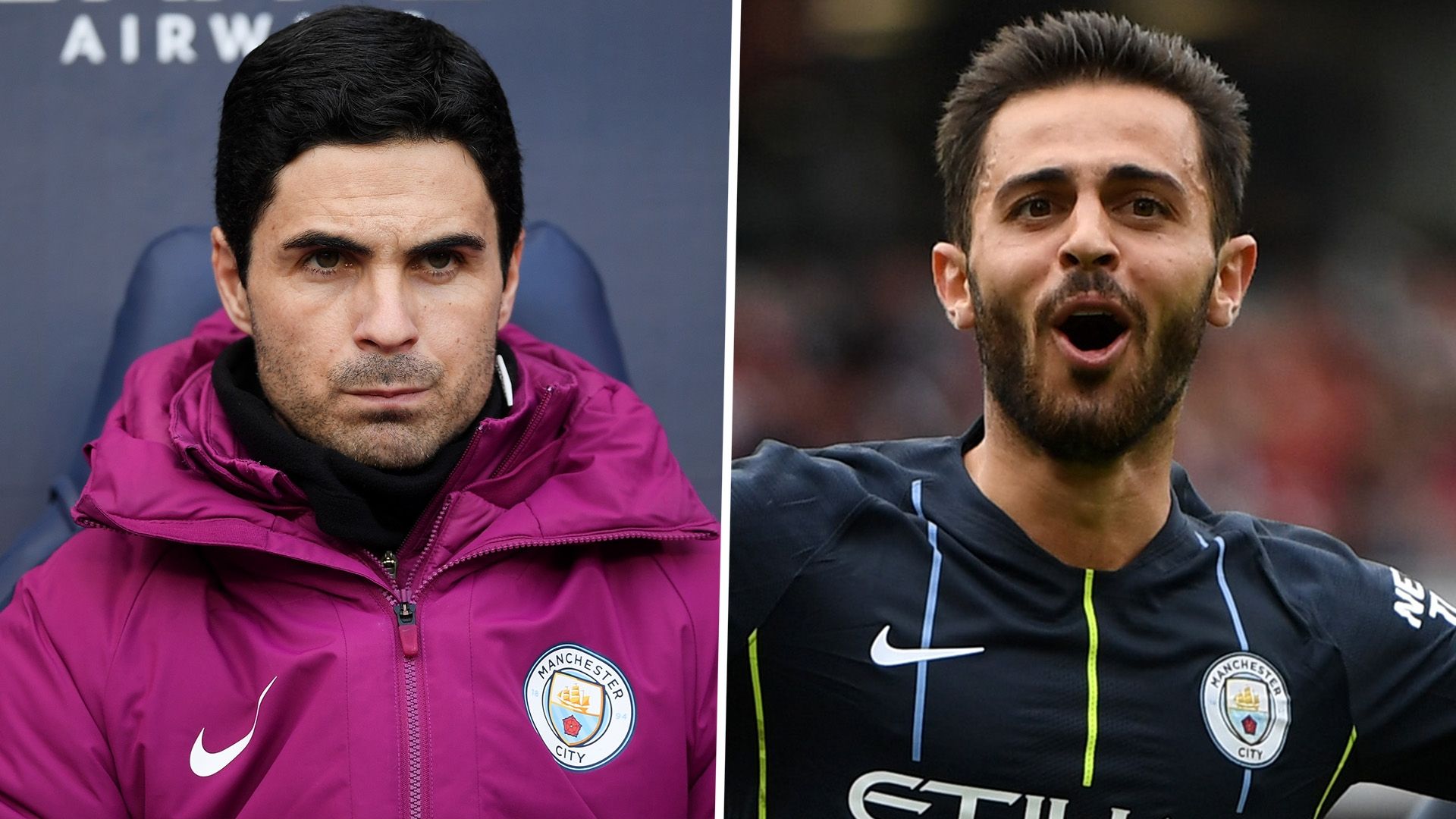 Mikel Arteta Bernardo Silva Manchester City